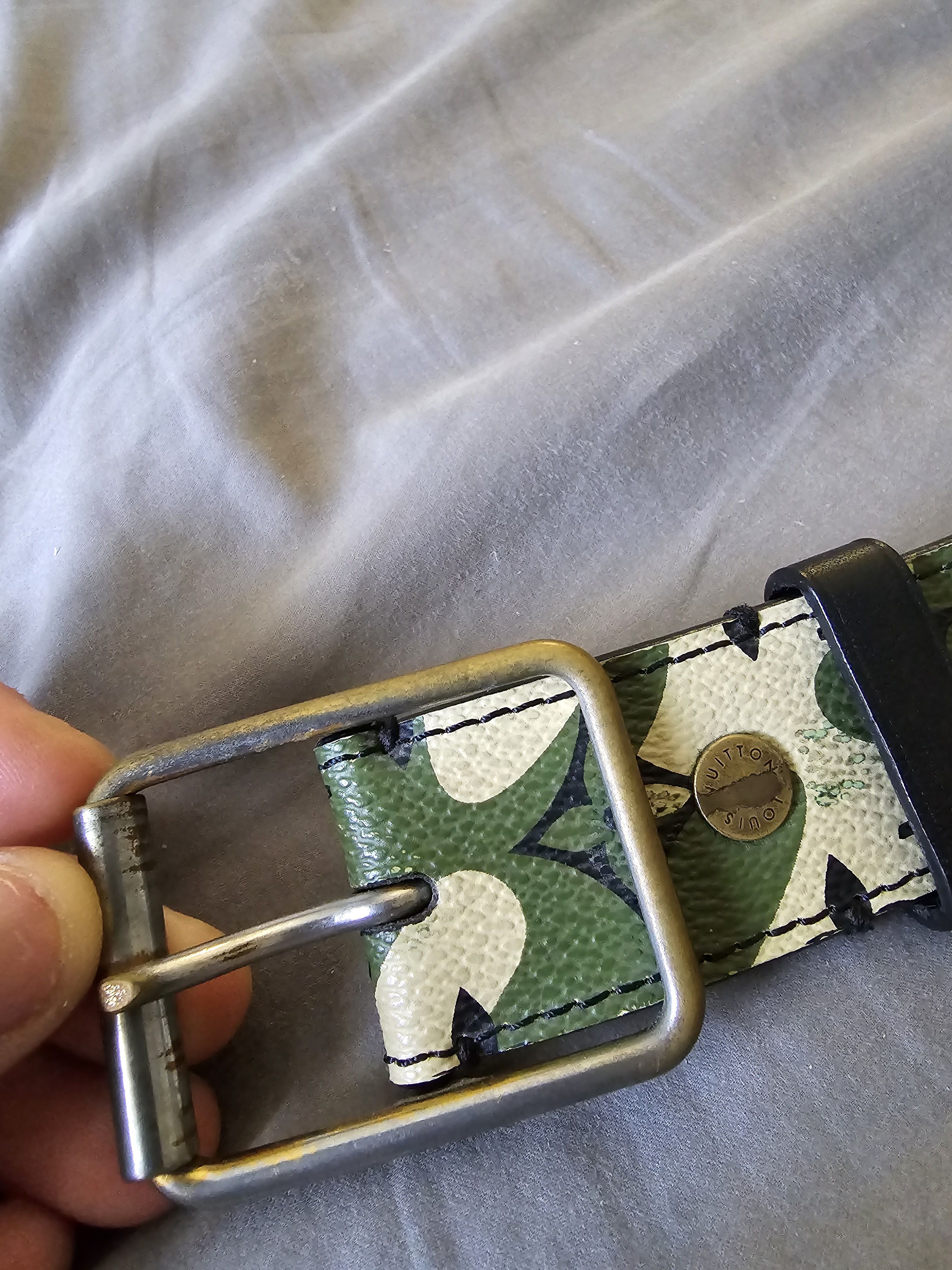Louis Vuitton × Takashi Murakami Louis Vuitton Takashi Murakami Camouflage belt 100 Size 36 - 4 Thumbnail