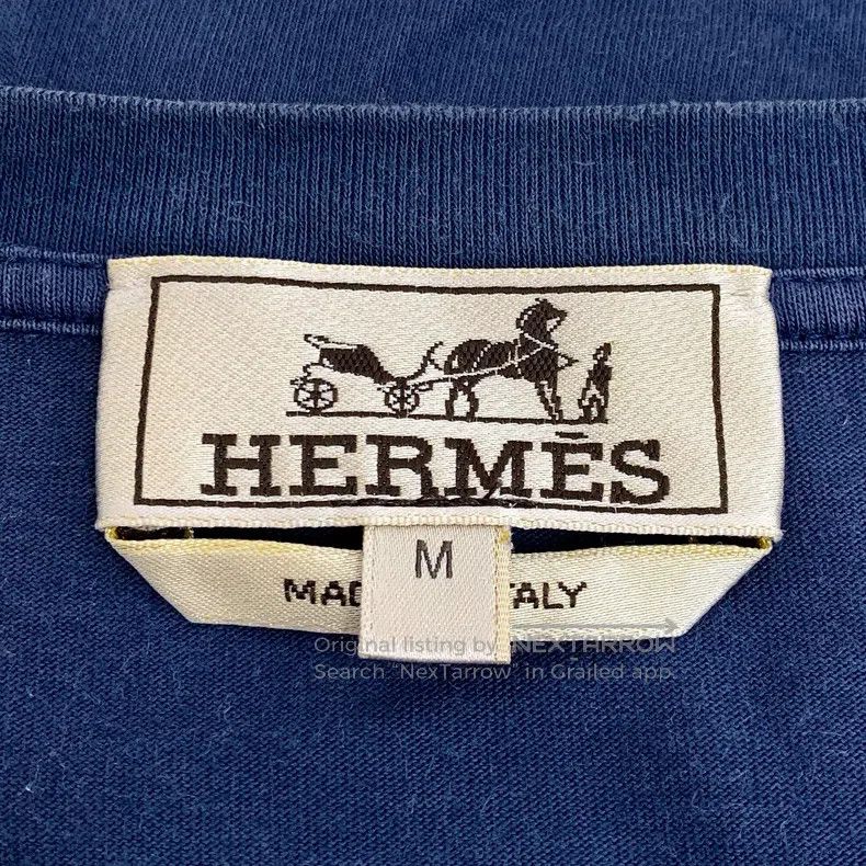 Hermes Hermes Dark Blue Robot Printed Cotton Round Collar Short S Size M / US 6-8 / IT 42-44 - 6 Thumbnail