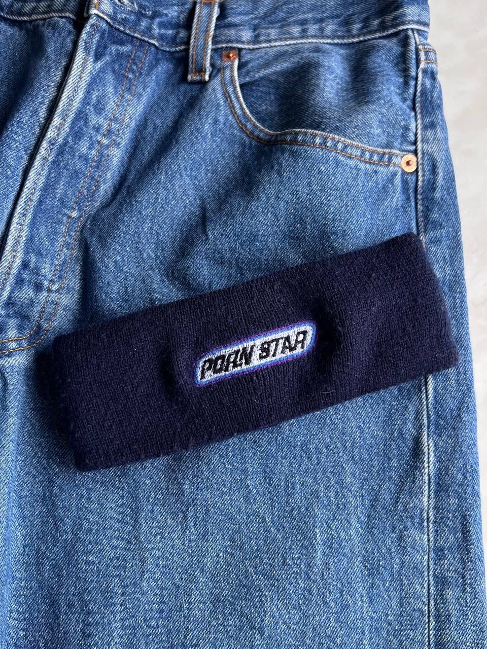 90s Vintage Pornstar Made In USA Hat Headband Navy Skate