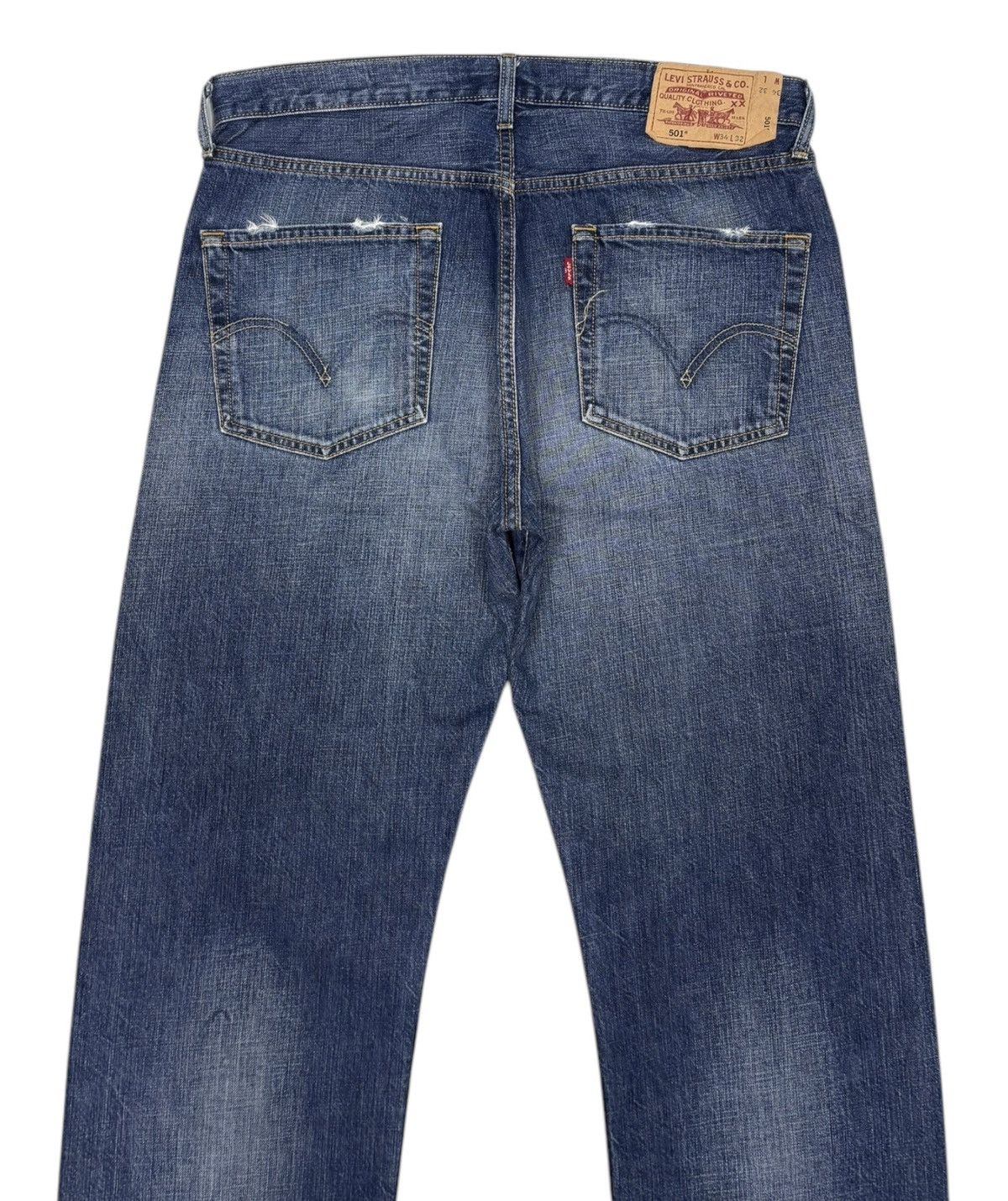 Levi's 🔥VINTAGE LEVIS 501 DISTRESSED DENIM JEANS Size US 34 / EU 50 - 4 Thumbnail