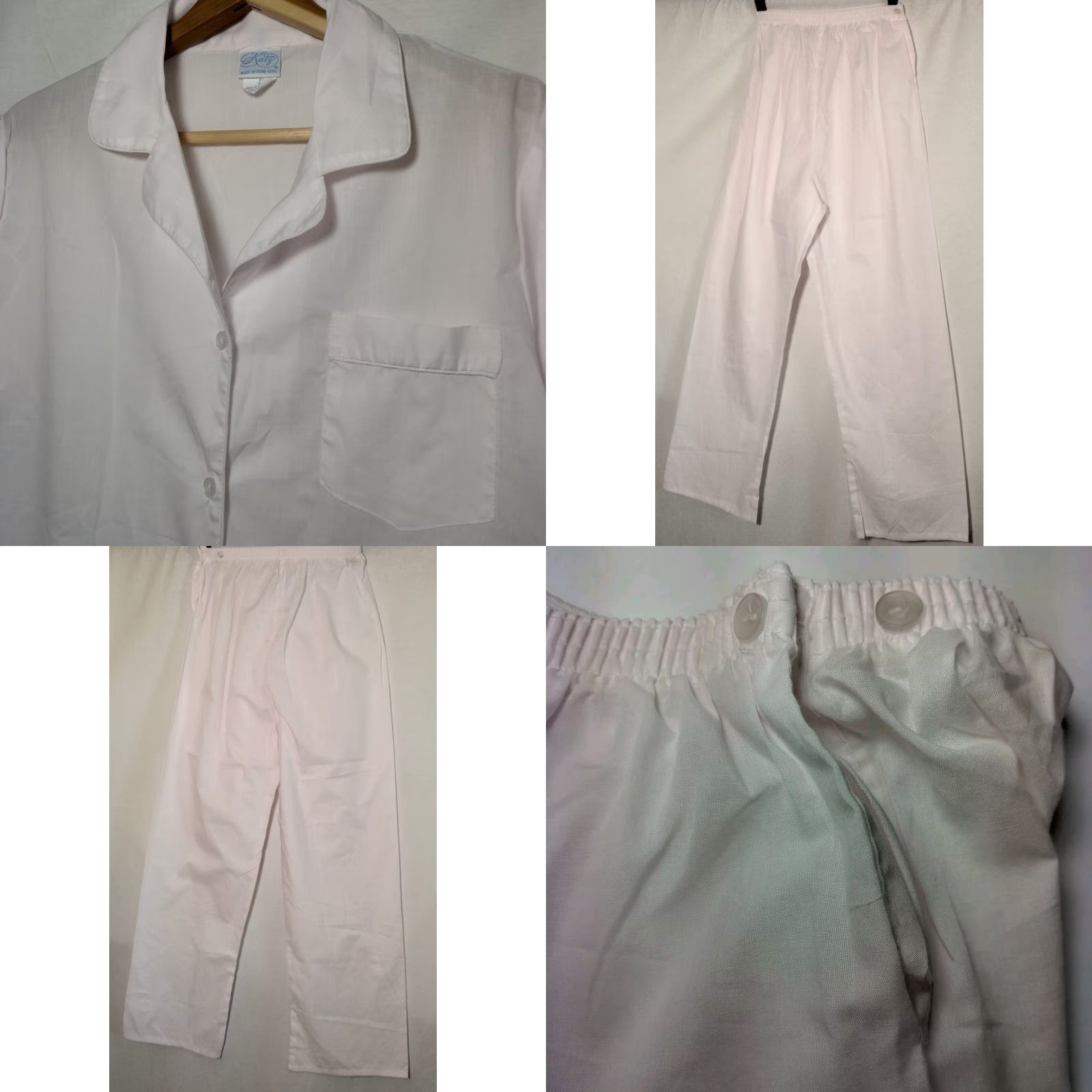 Vintage VINTAGE Katz Women’s Pajama Set 36 Pink Cotton Blend Short Sleeve Button Up Classic Sleepwear Size ONE SIZE - 8 Thumbnail