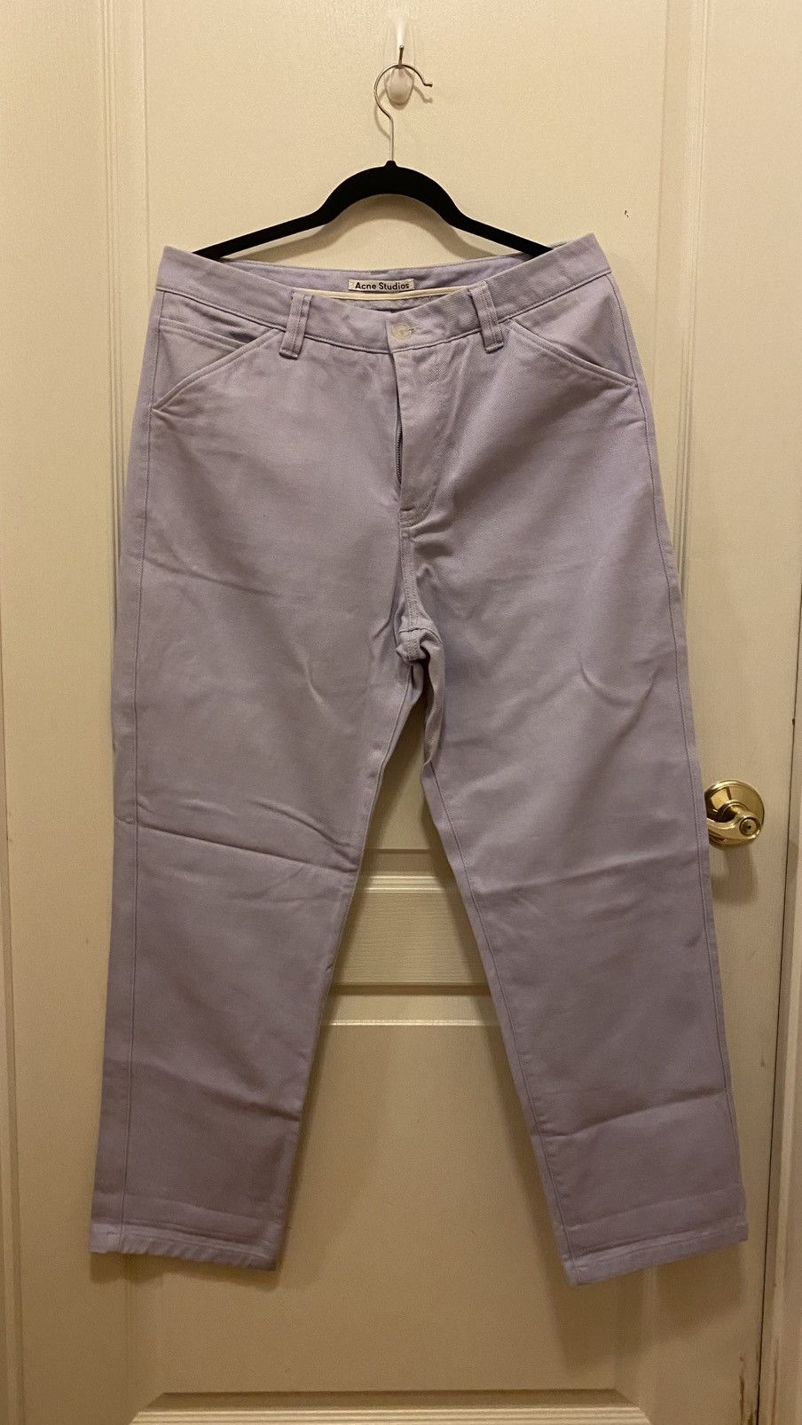 Acne Studios Acne Studios ALEQ PSS18 Lavender Cotton Workwear Trousers Size US 33 - 2 Thumbnail