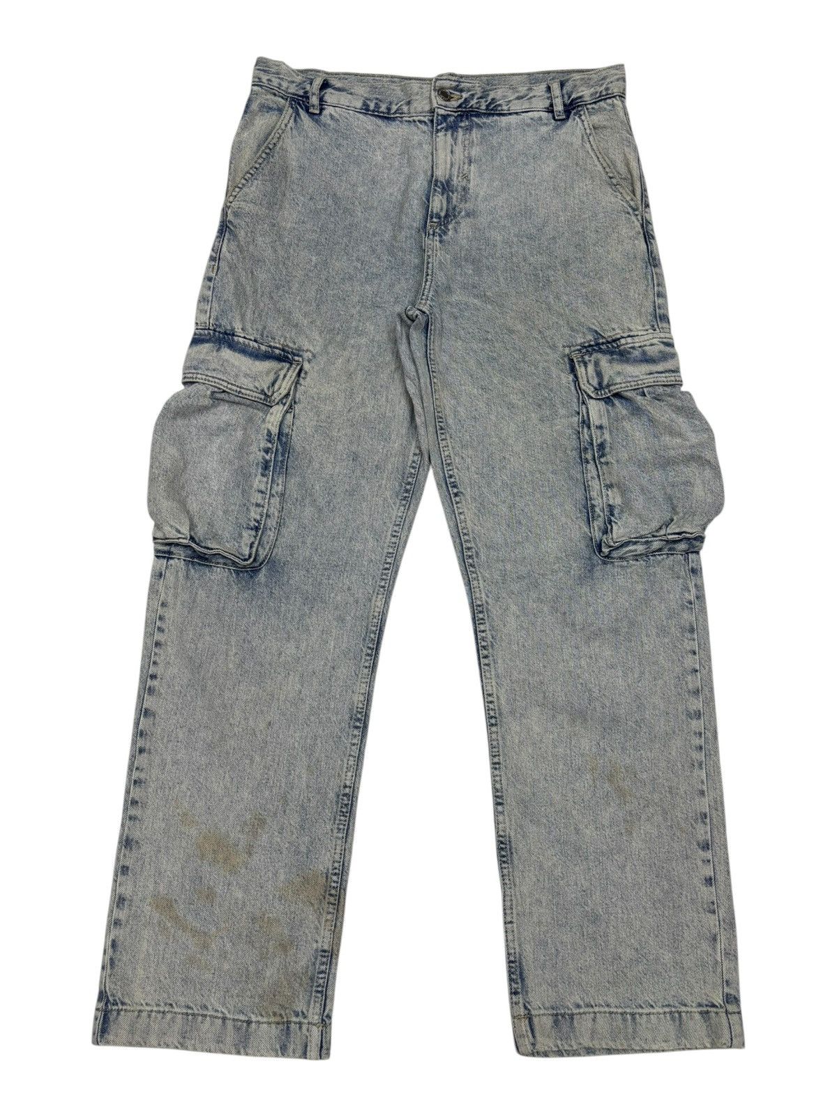 Kapital Vintage Zara Blue Wash Cargo Denim Jeans Size US 36 / EU 52 - 6 Thumbnail