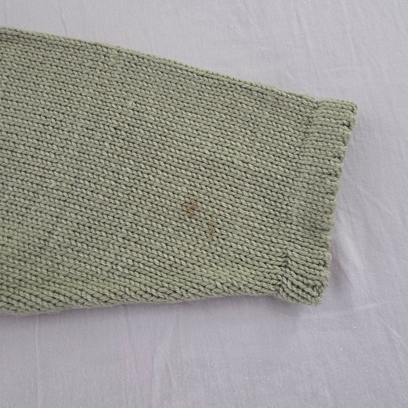 The Unbranded Brand Hand-Knitted Sage Green Sweater Scalloped Collar 3/4 Sleeve Size M / US 6-8 / IT 42-44 - 8 Thumbnail
