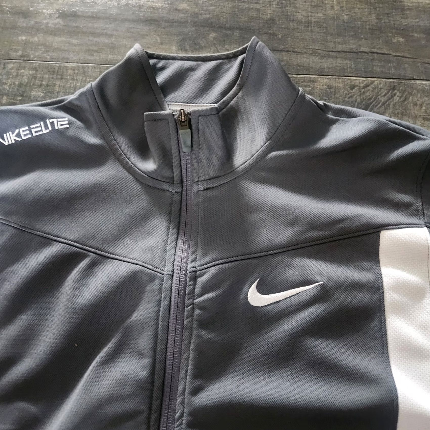 Nike Nike Elite Track Jacket Mens Large Gray Dri-Fit Embroidered Basketball Football Size US L / EU 52-54 / 3 - 7 Thumbnail