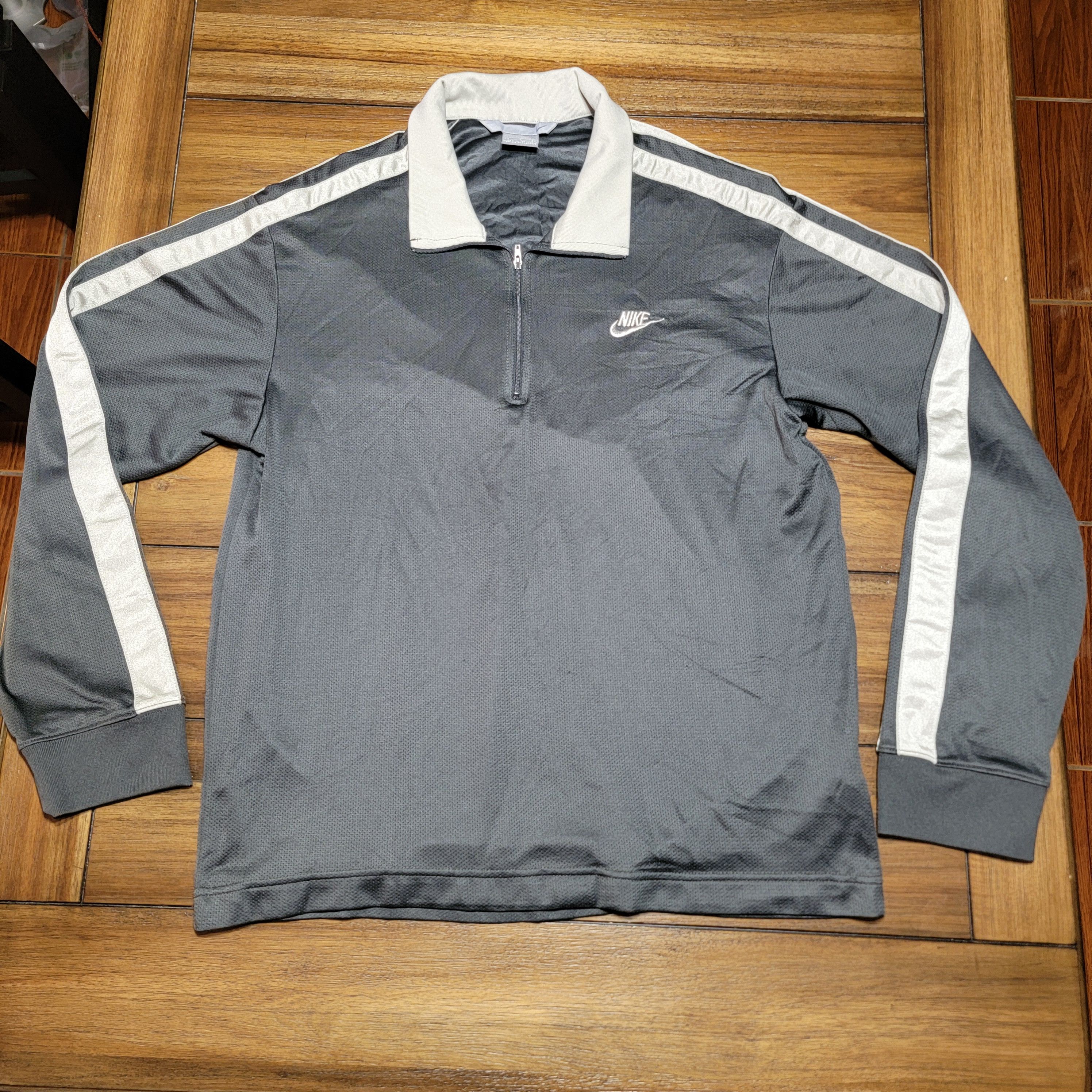 Nike Nike LS Quarter Zip Athletic Pullover Classic Stripes- Large Size US L / EU 52-54 / 3 - 1 Thumbnail