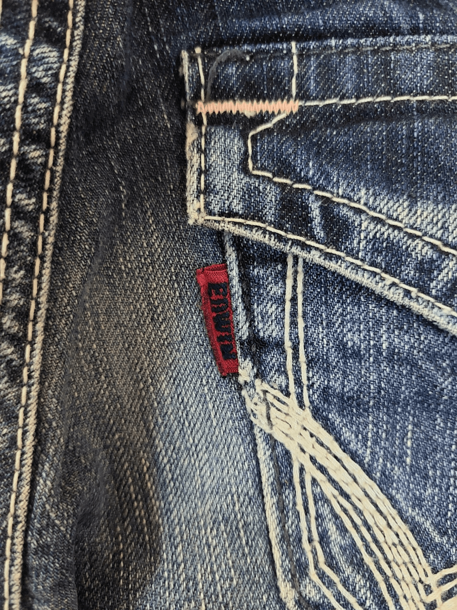 Edwin × Japanese Brand Flare Edwin 503 Blue Trip Buckle Back Denim Size 28" / US 6 / IT 42 - 15 Thumbnail