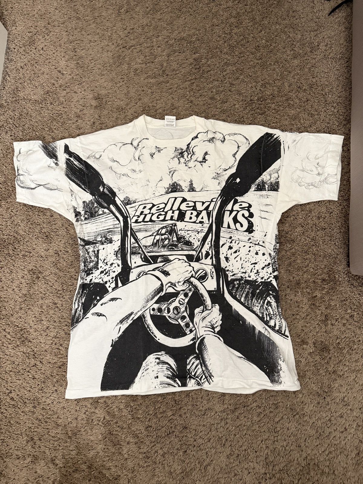 Vintage Vintage Single stitch graphic racing tshirt Size US XL / EU 56 / 4 - 1 Thumbnail