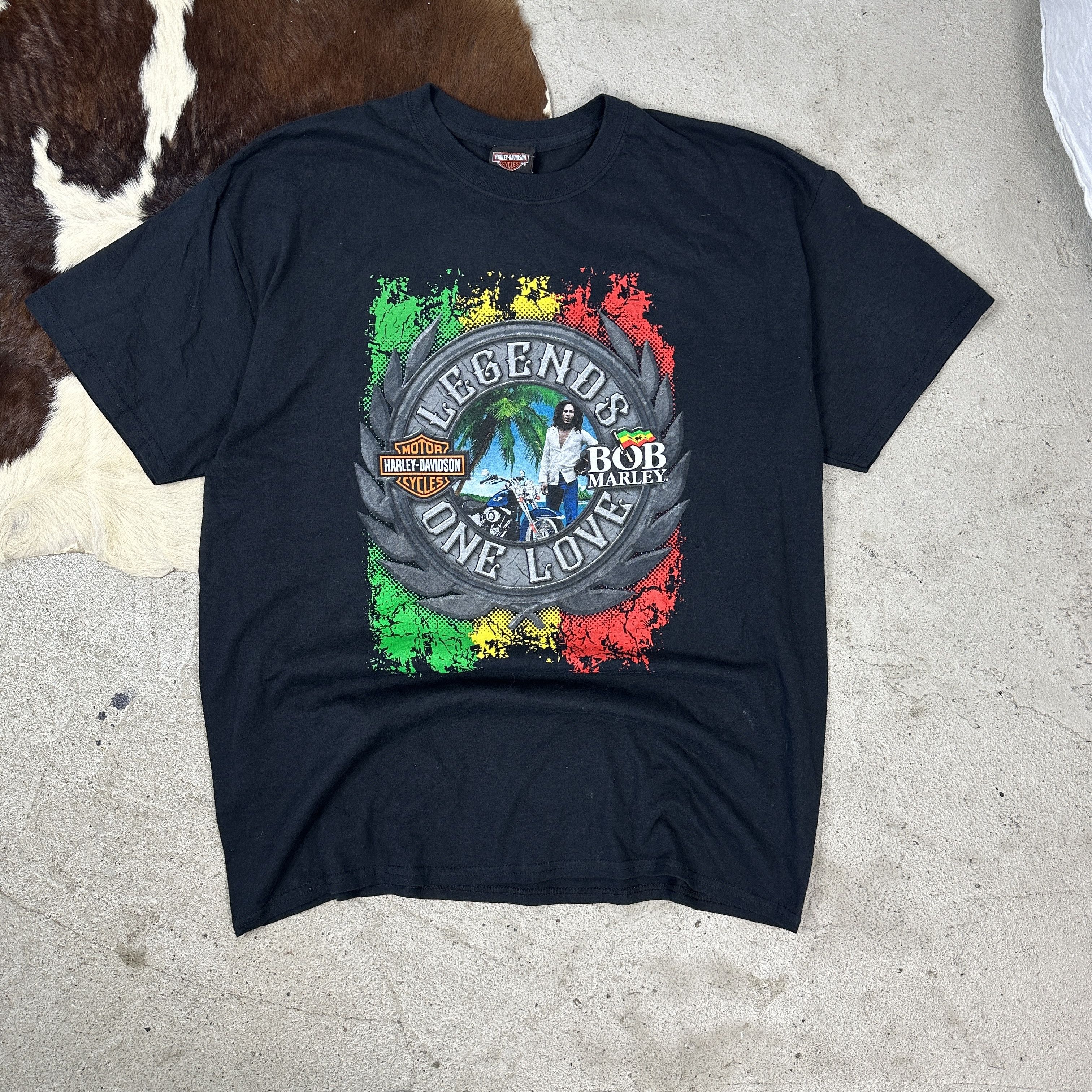 Harley Davidson × Vintage Harley-Davidson x Bob Marley T-shirt Size US XL / EU 56 / 4 - 1 Thumbnail