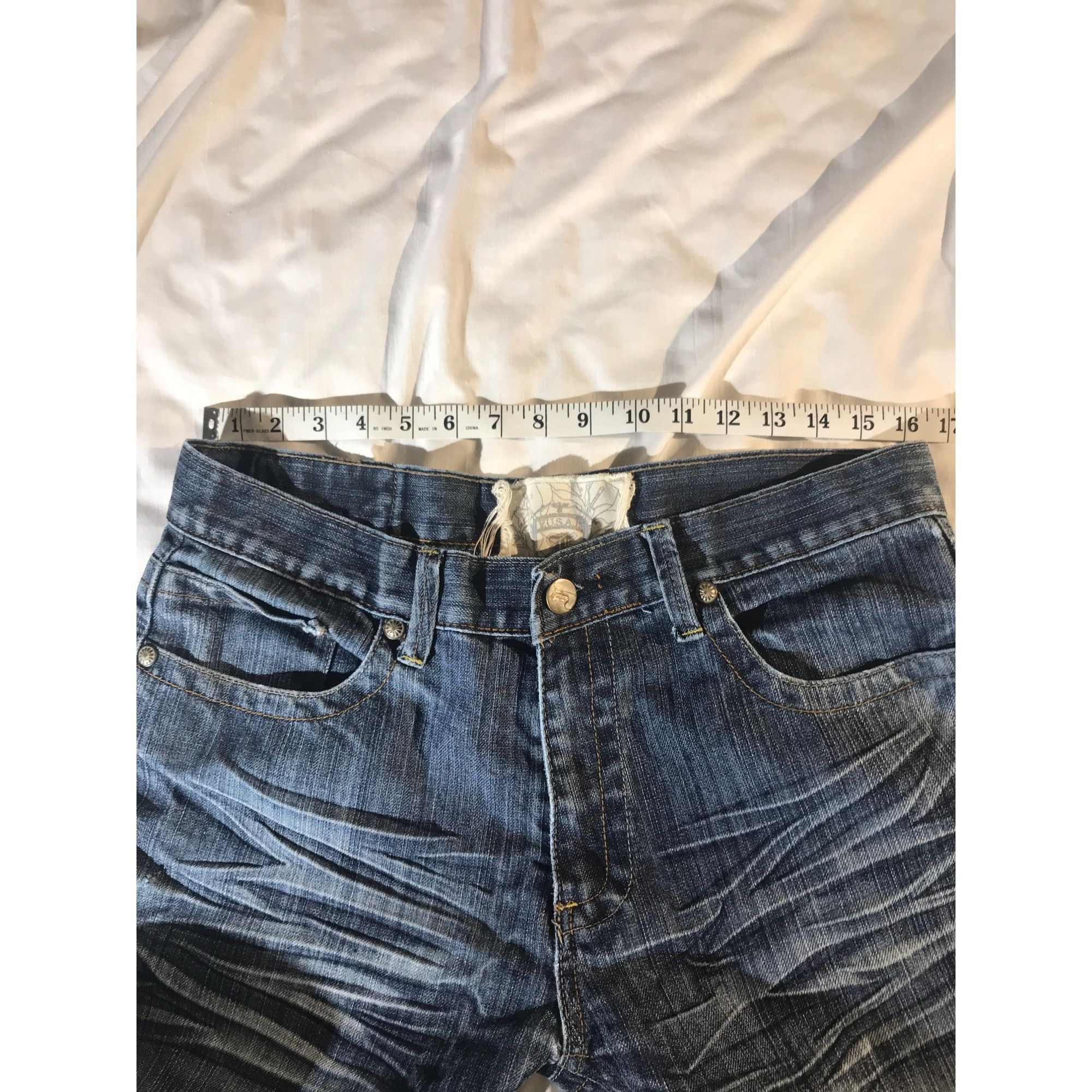 FUSAI F.U.S.A.I Focus USA Inc Men's 3D Crimped Jeans Size US 34 / EU 50 - 4 Thumbnail