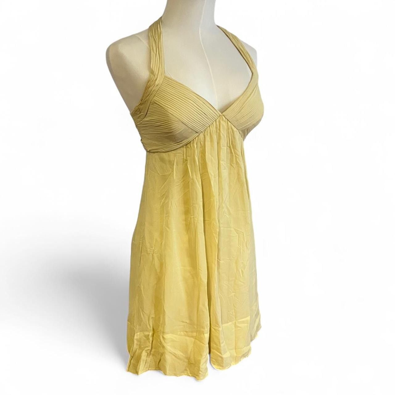 Bcbgmaxazria BCBGMAXAZRIA yellow halter neck chiffon dress w silk lining💐 Size XS / US 0-2 / IT 36-38 - 3 Thumbnail