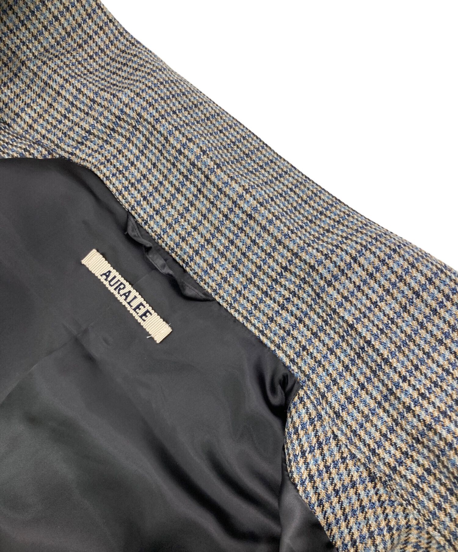 AURALEE DOUBLE FACE CHECK ZIP BLOUSON Gray 4