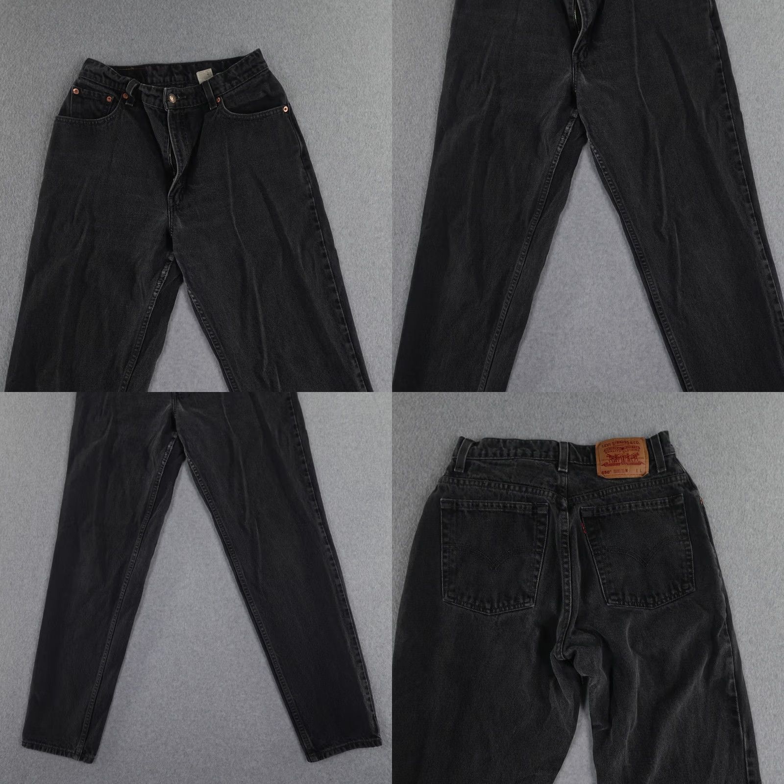 Levi's VINTAGE Levi's Jeans 550 Womens 10R Black Denim 5-Pocket Tapered Leg Distressed Style: Relaxed Womens, 10, Black, Denim, Levi's 550, 1980s-90s Size 32" / US 10 / IT 46 - 9 Thumbnail