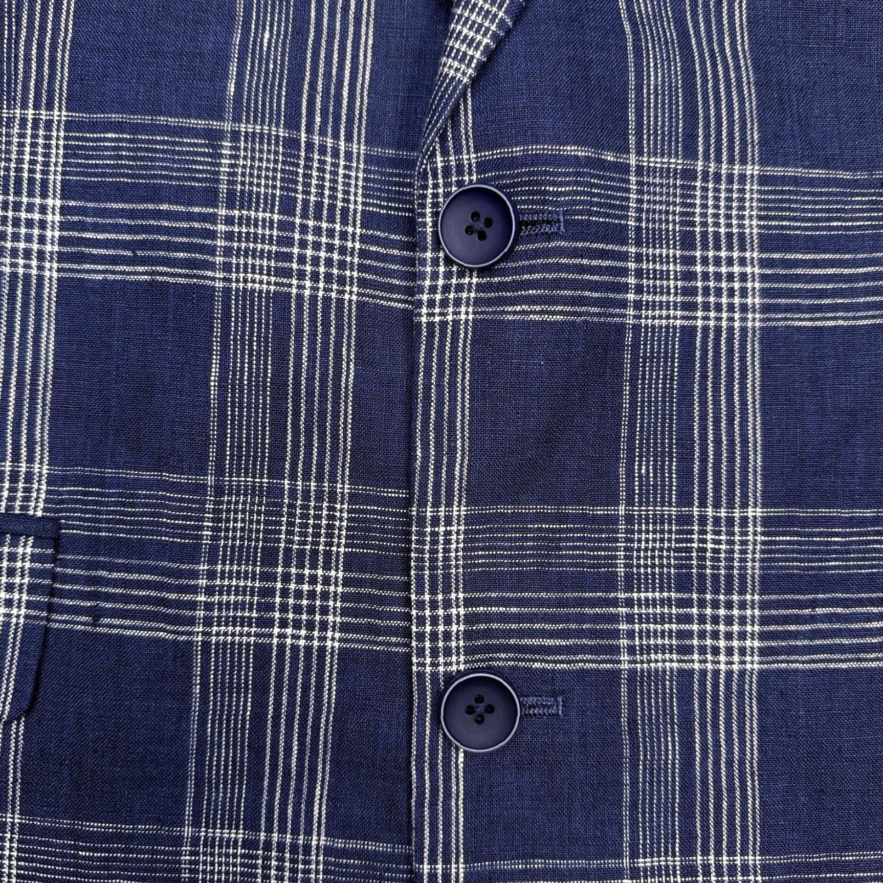 Tommy Hilfiger Tommy Hilfiger Blazer Linen Navy Plaid 40R Mens Sport Coat Regular Fit Notch Lapel Two-Button Double-Vented Jacket Short Description: None Size 40R - 7 Thumbnail