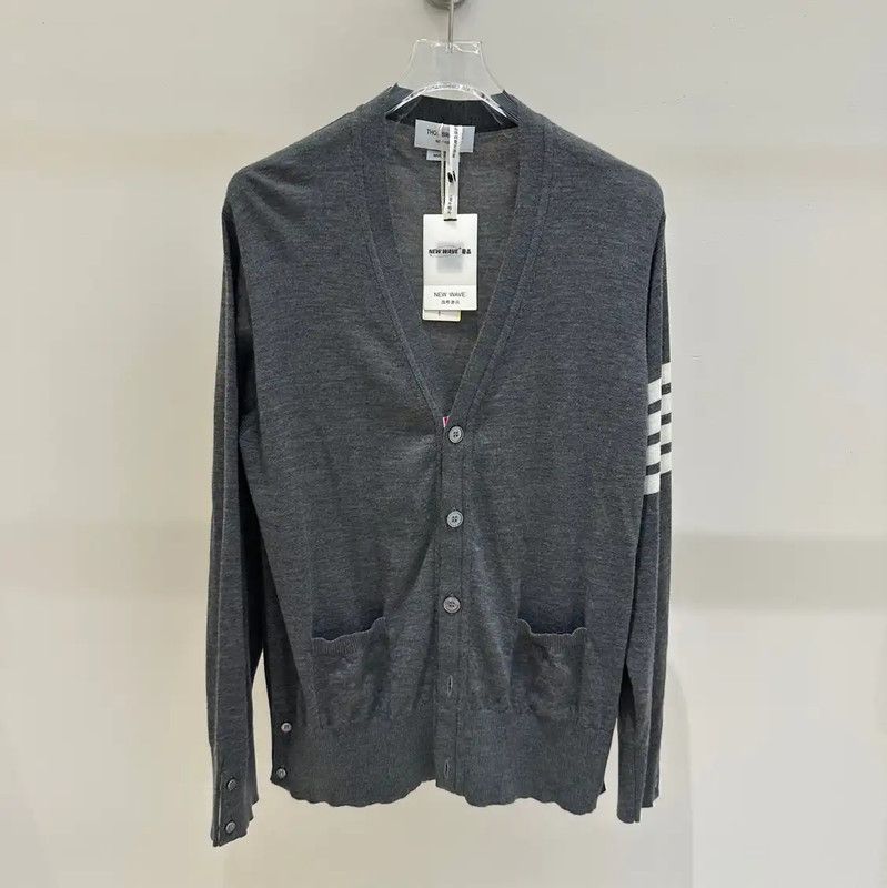Thom Browne Thom Browne Grey Wool Striped Long Sleeve Sweater 0089 Size US XXL / EU 58 / 5 - 1 Thumbnail