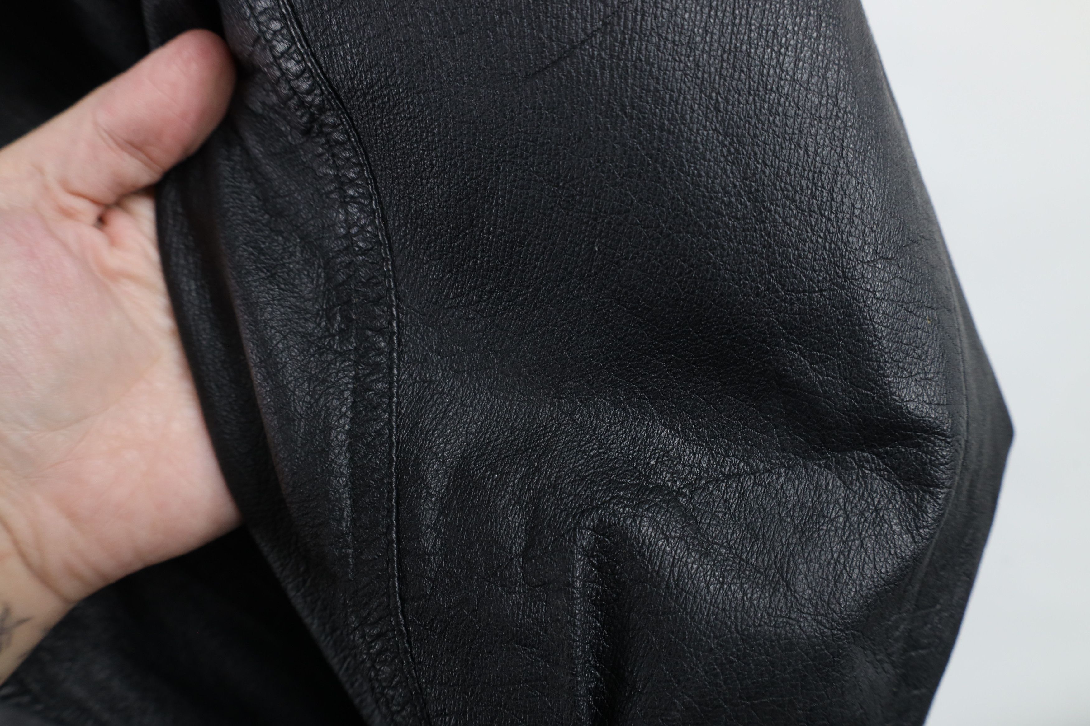 Vintage Vintage 90s Streetwear Leather Flight Bomber Jacket Black Size US M / EU 48-50 / 2 - 9 Thumbnail