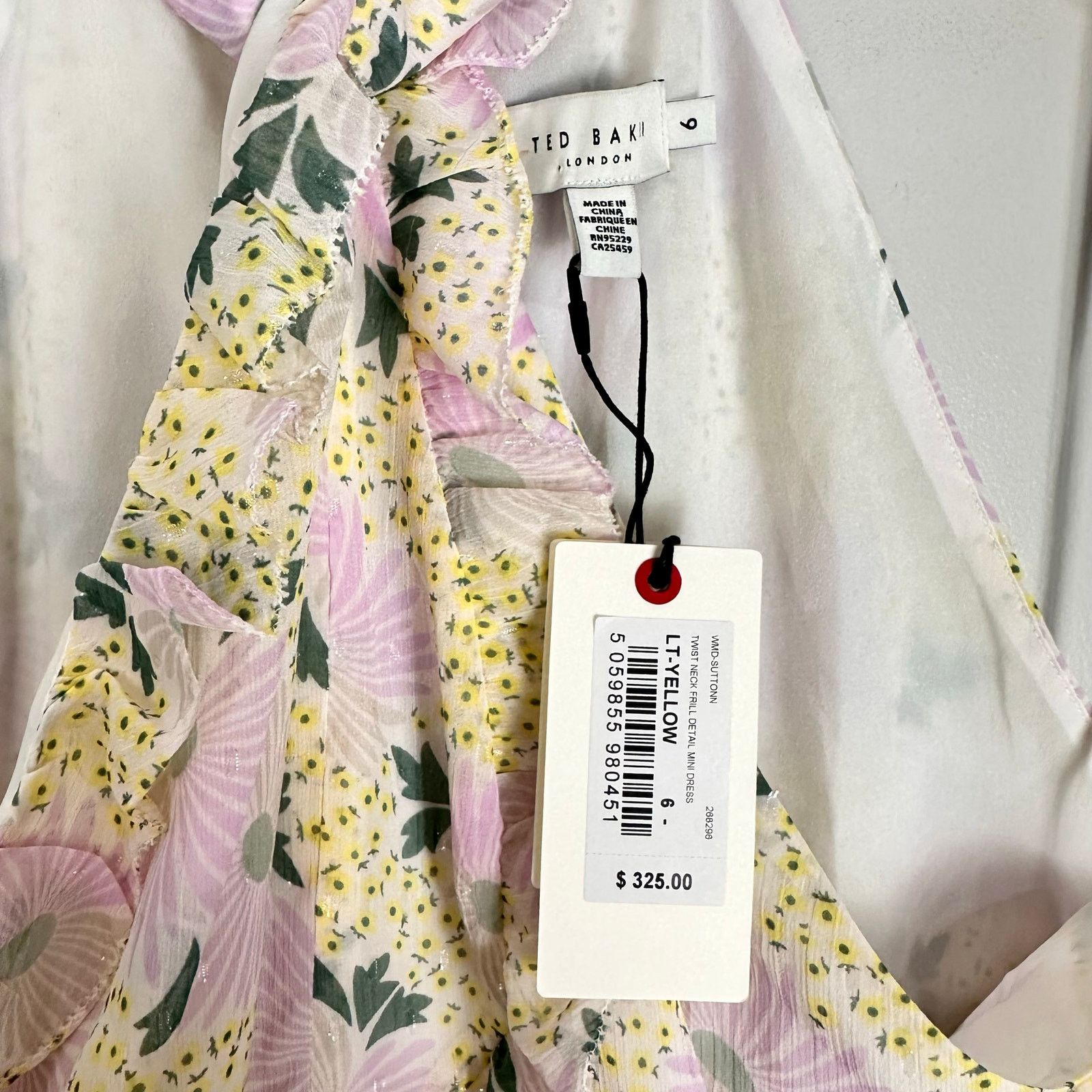 Ted Baker Ted Baker Twist Neck Mini A-line Floral Ruffle Dress Sz 16 Size XXL / US 16-18 / IT 52-54 - 22 Thumbnail