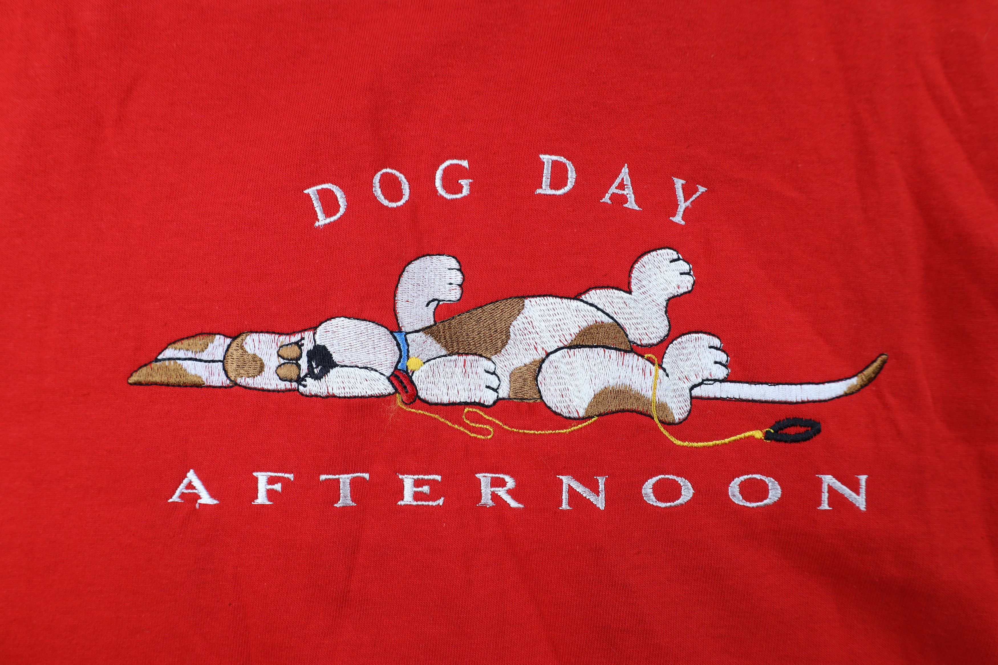 Vintage Vintage 90s Streetwear Dog Day Afternoon T-Shirt Red USA Size US XL / EU 56 / 4 - 4 Thumbnail