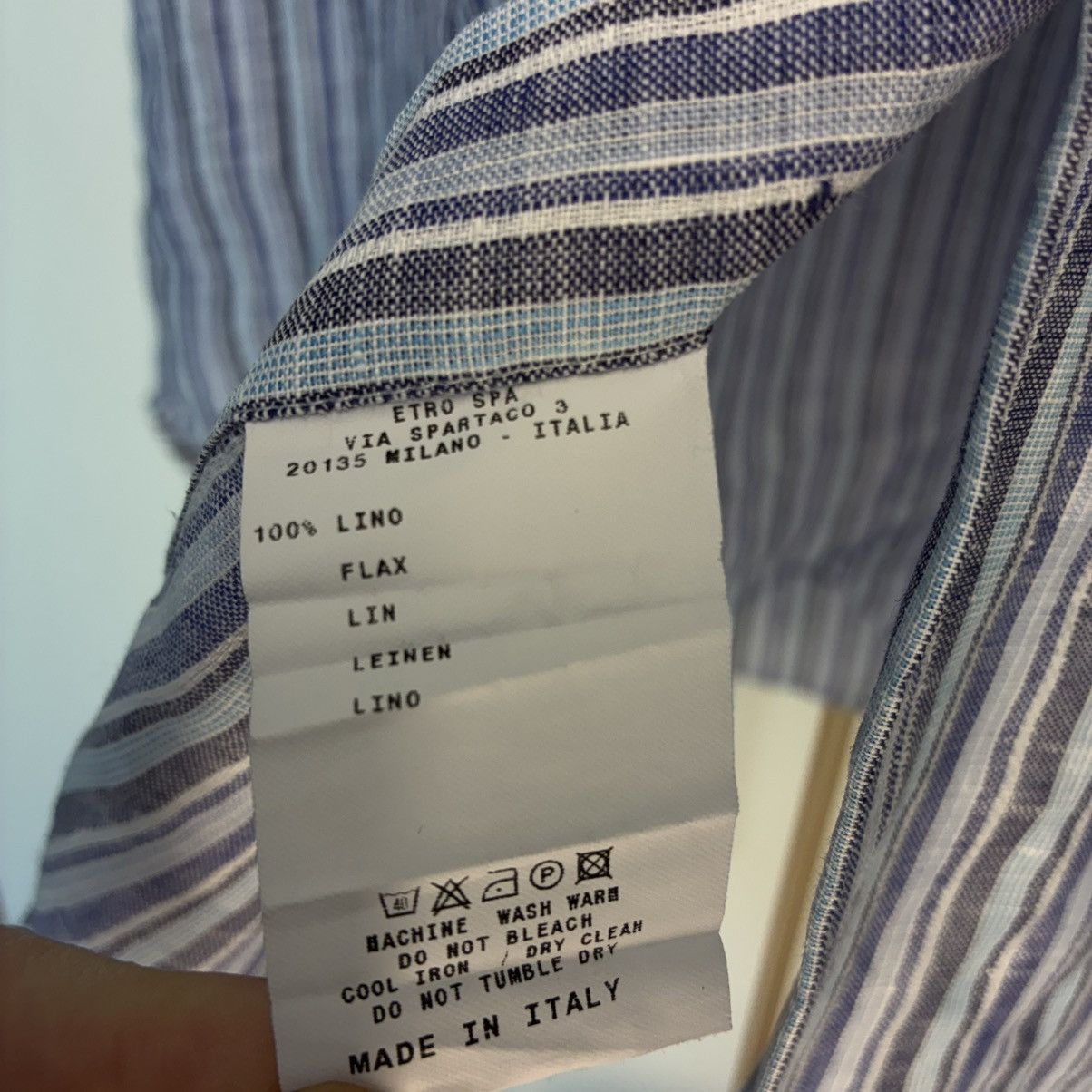 Etro Etro Milano 100% Linen Striped SS Shirt - Slim Fit XL Size US XL / EU 56 / 4 - 10 Thumbnail