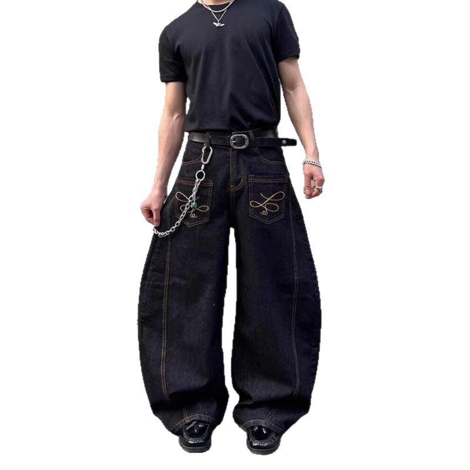 Japanese Brand Black Wide Leg Denim Jeans, Baggy Loose Fit Jeans Size US 32 / EU 48 - 5 Thumbnail