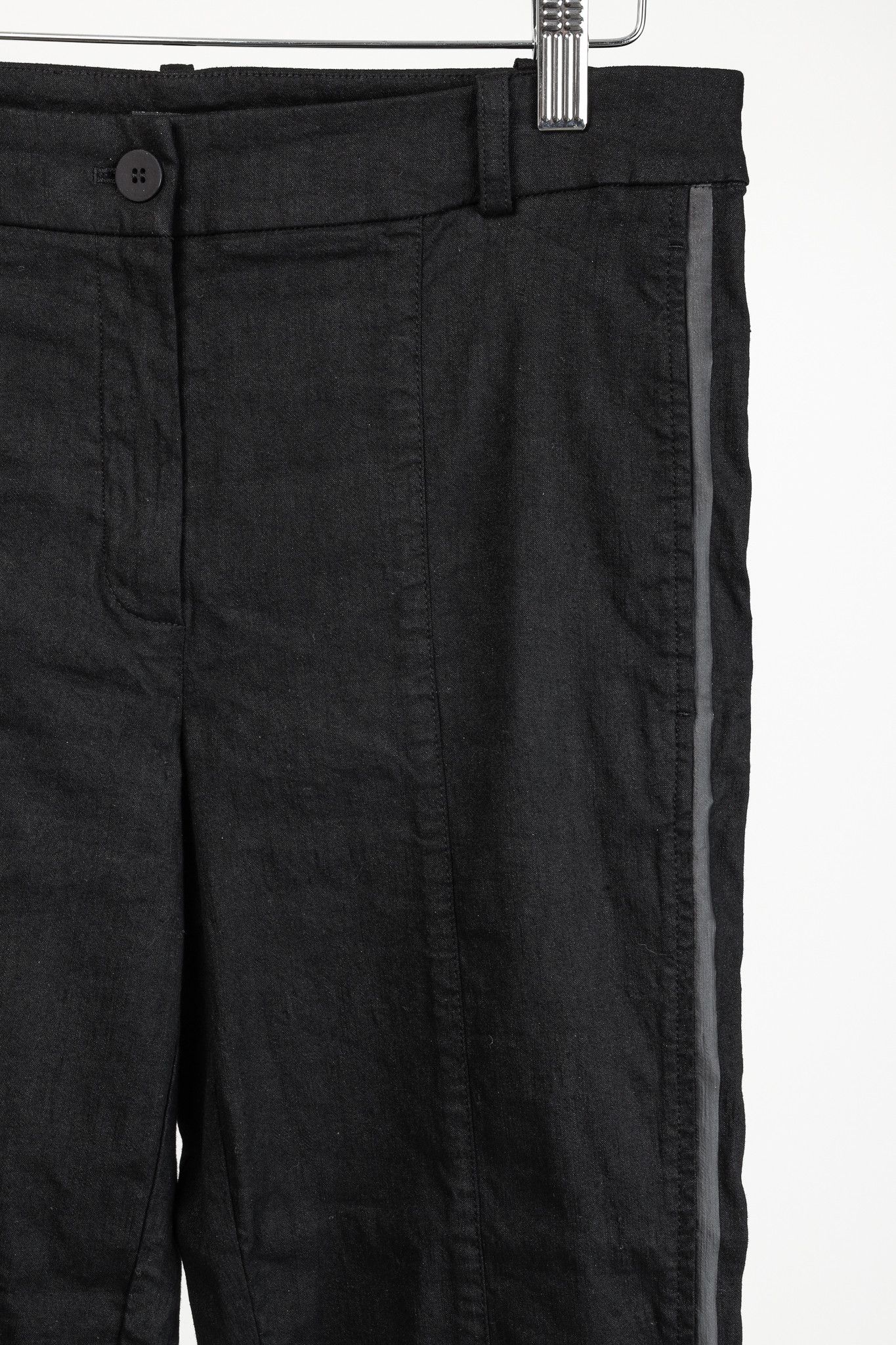 Annette Gortz Annette Gortz SS/20 Stretch-Linen Cropped Side-Stripe Pants Size 30" / US 8 / IT 44 - 4 Thumbnail