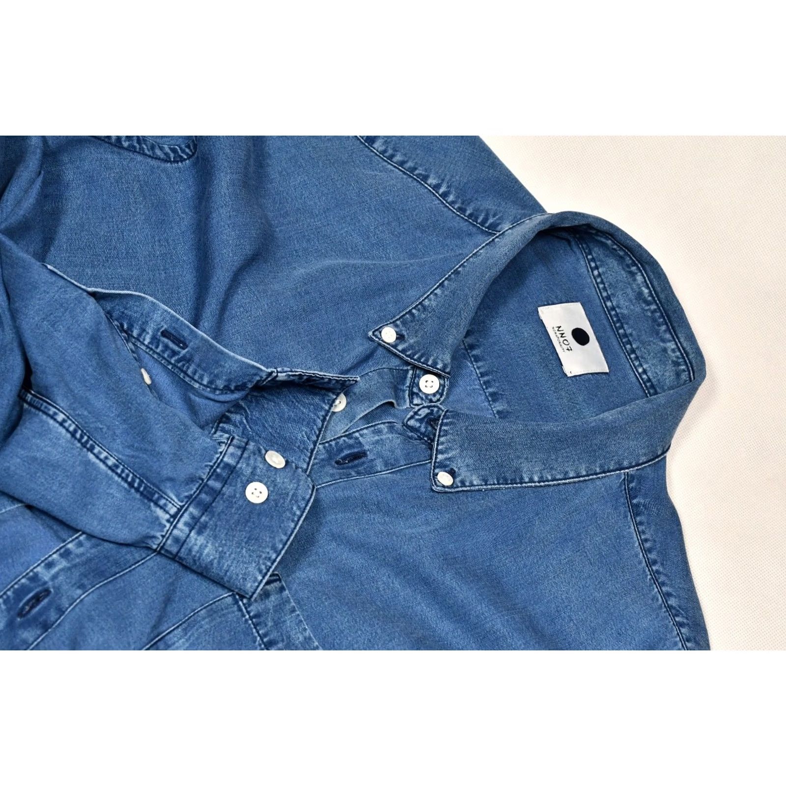 NN07 NN07 Falk Denim Look Shirt Indigo Tencel Slim Fit Men's XL NN07 Shirt Denim Indigo Slim Fit XL Men Casual Button-Up Size US XL / EU 56 / 4 - 5 Thumbnail