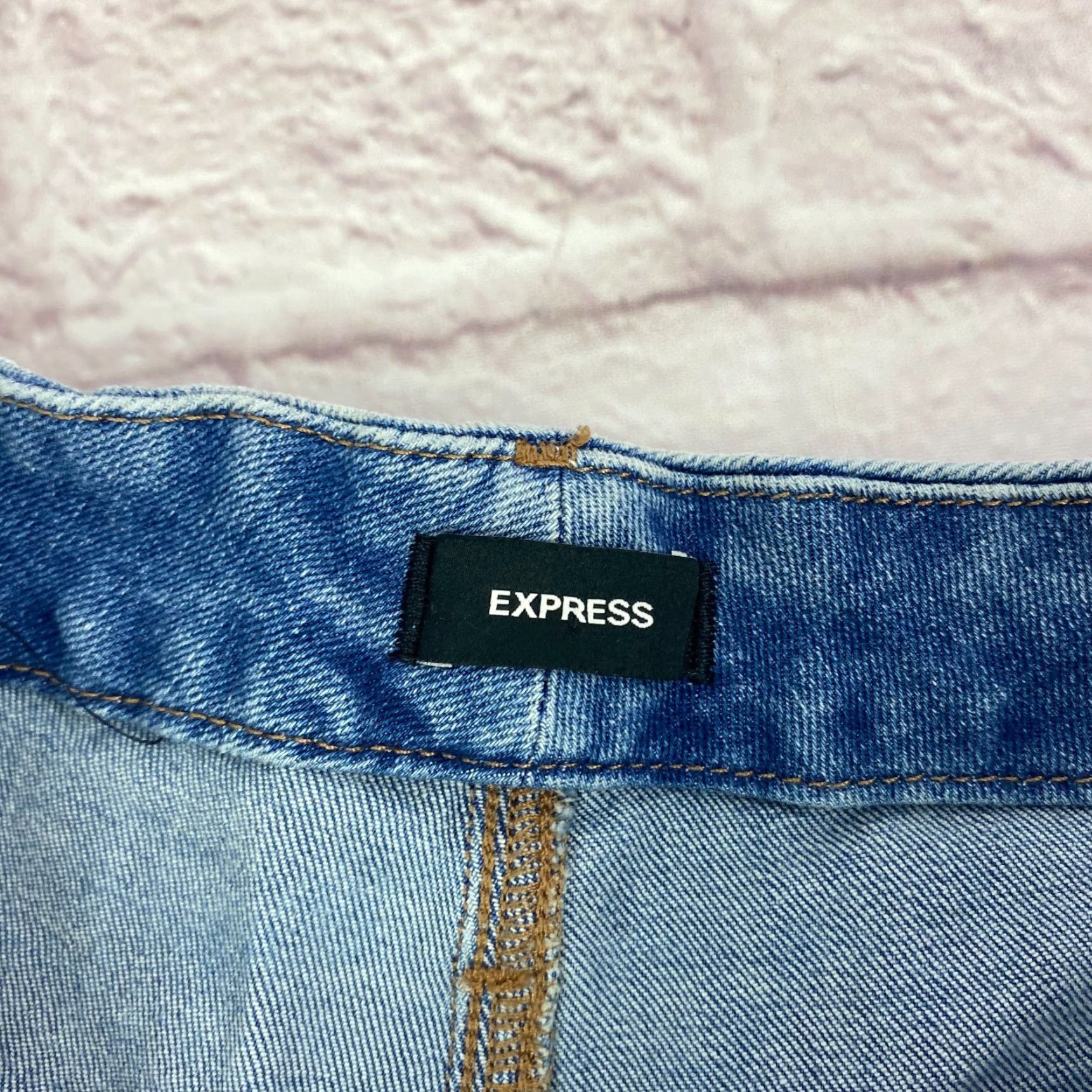 Express Express Jeans Womens 90s Slim Size L Short High Rise Straight Jeans Stretch Size 36" / US 14 / IT 50 - 5 Thumbnail