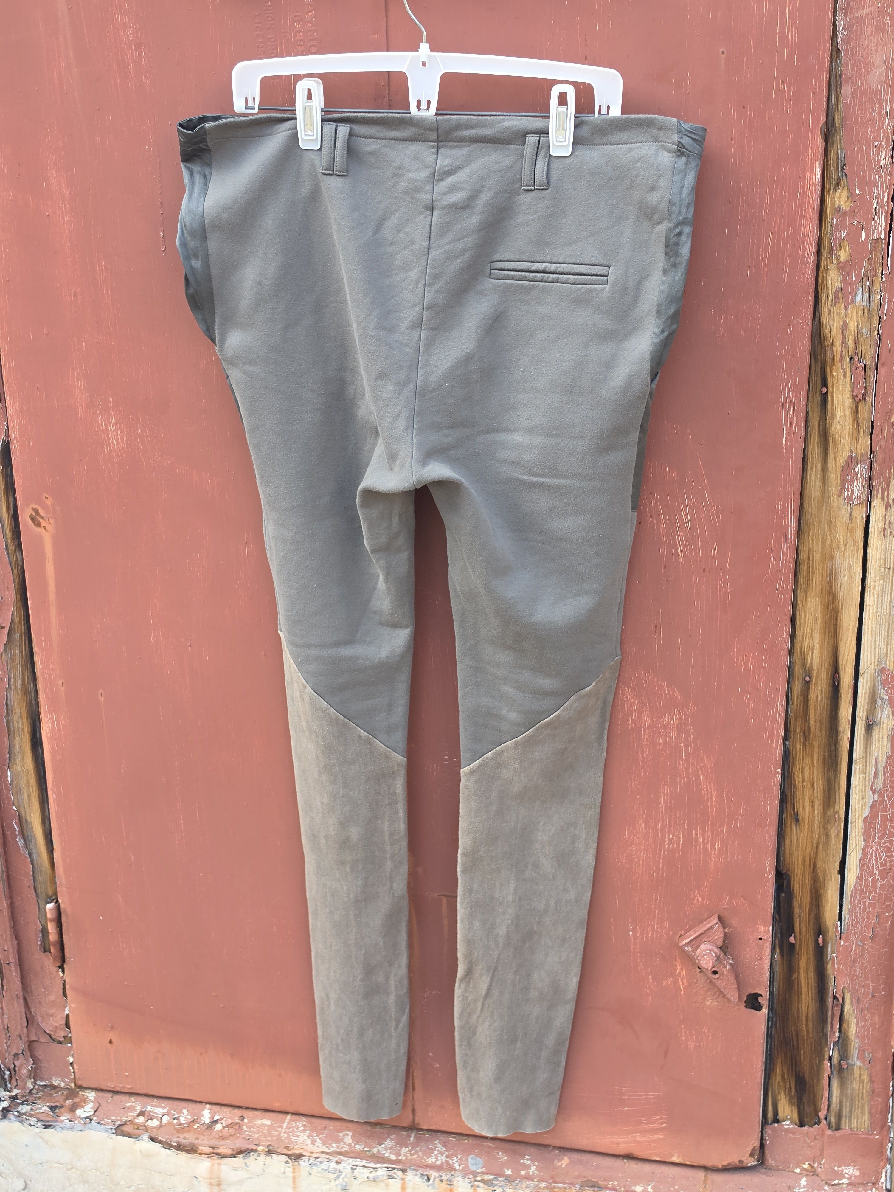 Haider Ackermann Leather Panel Cotton/Silk Folded Waist Leggings Size 30" / US 8 / IT 44 - 3 Thumbnail
