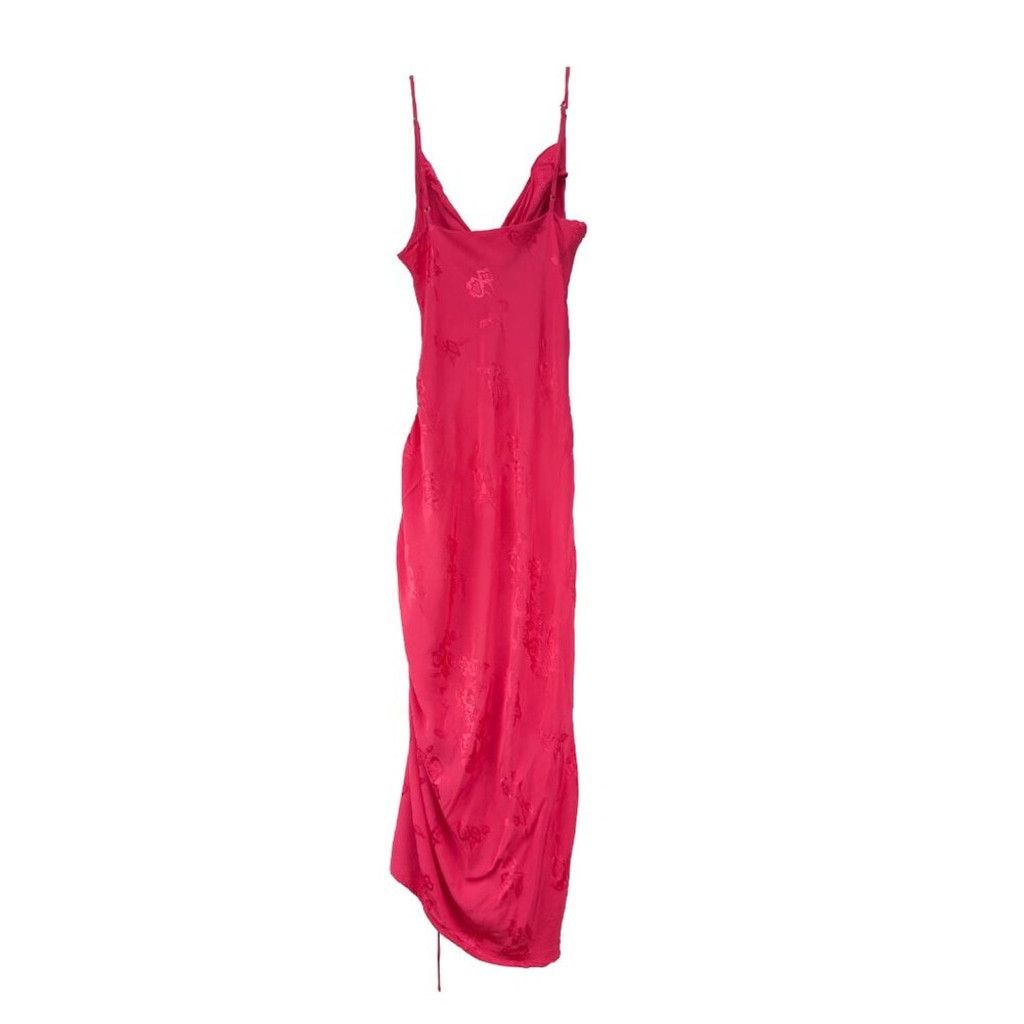 Lovers and Friends LOVERS AND FRIENDS Lia Satin Floral Pink Midi Dress sz S Size XS / US 0-2 / IT 36-38 - 6 Thumbnail