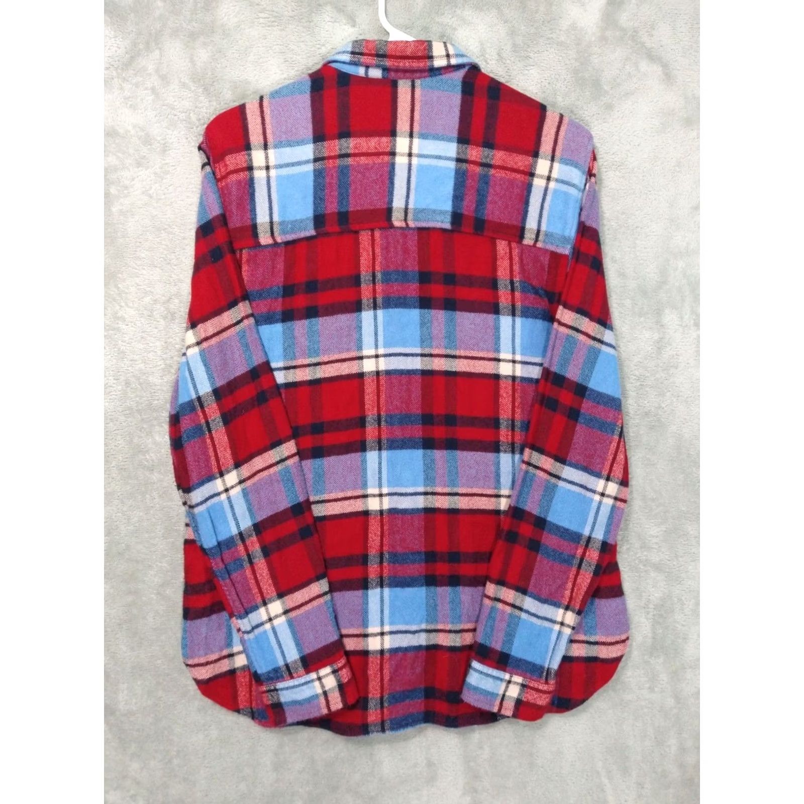 American Eagle Outfitters American Eagle Outfitters Shirt Womens L Red Plaid Flannel Classic Cotton Viscose Pockets Button-Up Size L / US 10 / IT 46 - 2 Thumbnail