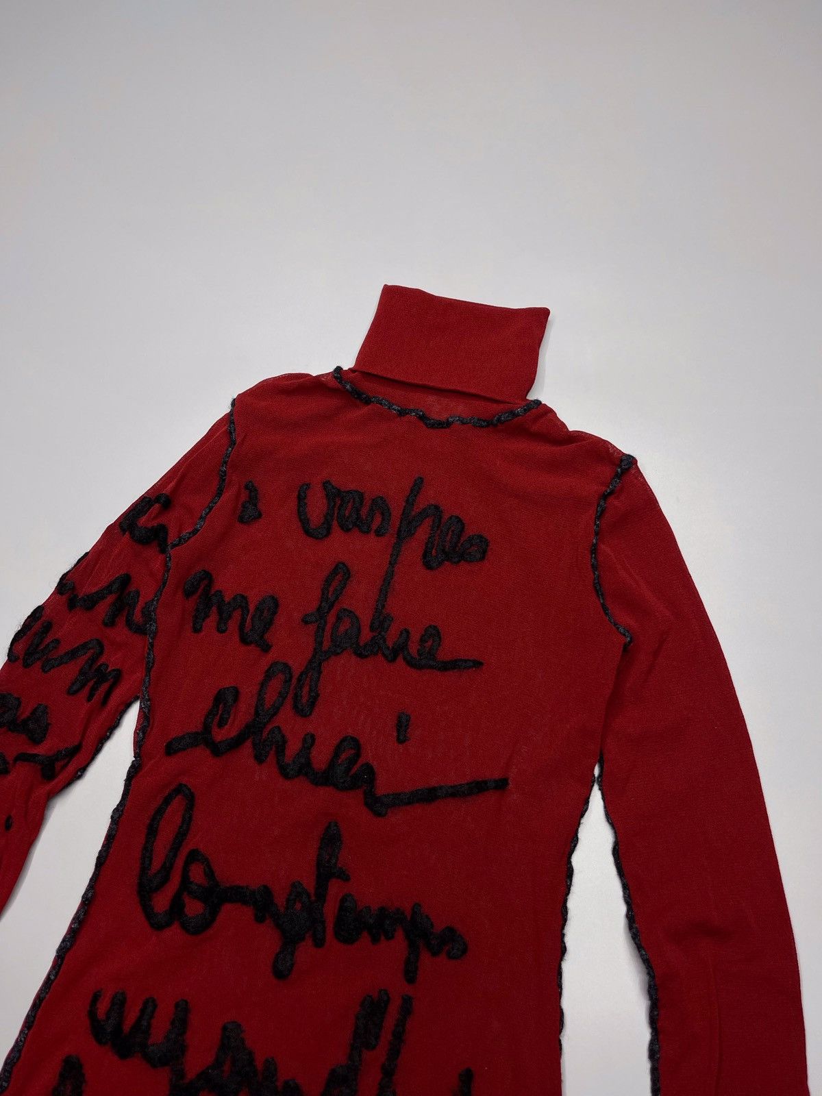 Jean Paul Gaultier RARE GRAIL Jean Paul Gaultier Script Mesh Thank Top FW01 Size S / US 4 / IT 40 - 4 Thumbnail