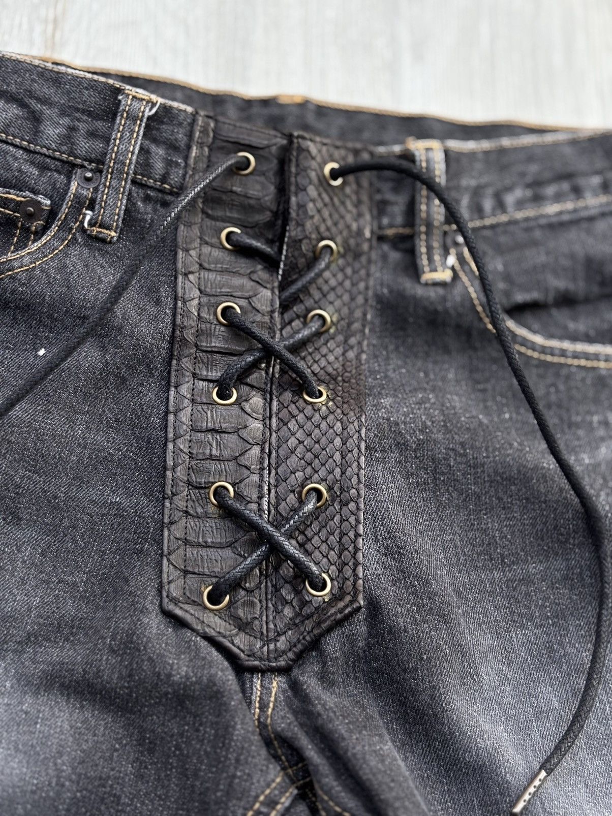 Kansai Yamamoto KANSAI YAMAMOTO lace-up flare jeans Size US 30 / EU 46 - 3 Thumbnail