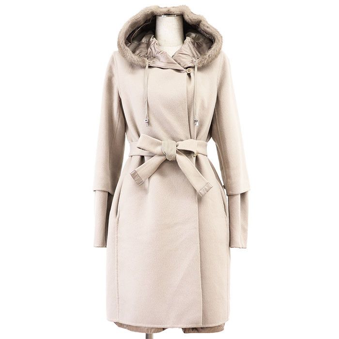 Max Mara Max Mara S Max Mara reversible wool angora rabbit fur hooded coat Textile Outerwear DUTY FREE for USA Size ONE SIZE - 1 Thumbnail