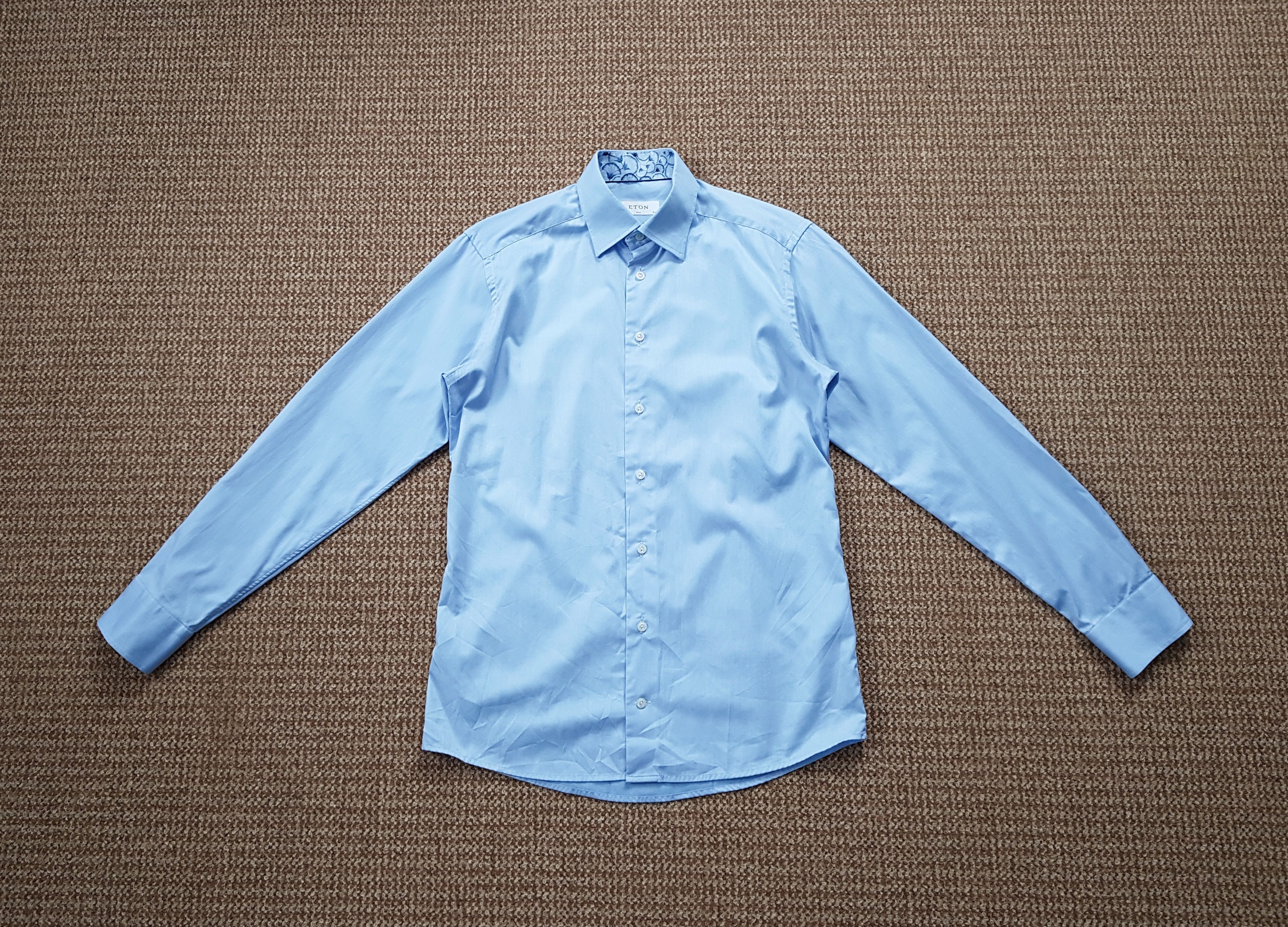 Eton Eton Men's Long Sleeve Blue Shirt Button Up Slim sz 39 15.5 Size US M / EU 48-50 / 2 - 1 Thumbnail