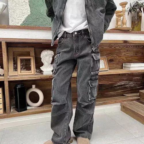 VIBE Pleated straight-leg jeans with multi-pocket design Size US 32 / EU 48 - 7 Thumbnail
