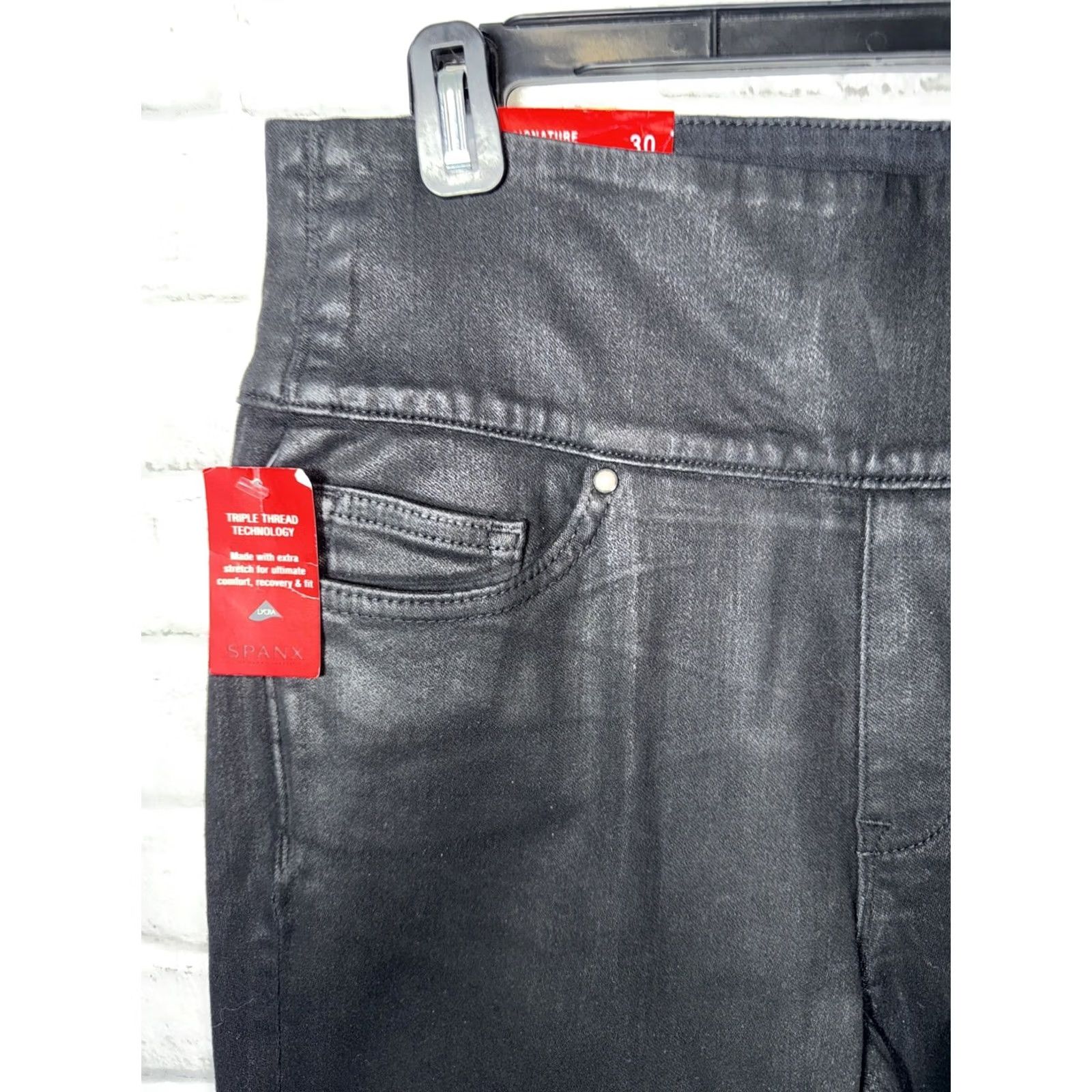 Spanx Spanx Womens Skinny Wax Pants Leggings Black 30” Shaping Waistband NWT Skinny Jeans Womens Black 30” Size 30" / US 8 / IT 44 - 3 Thumbnail