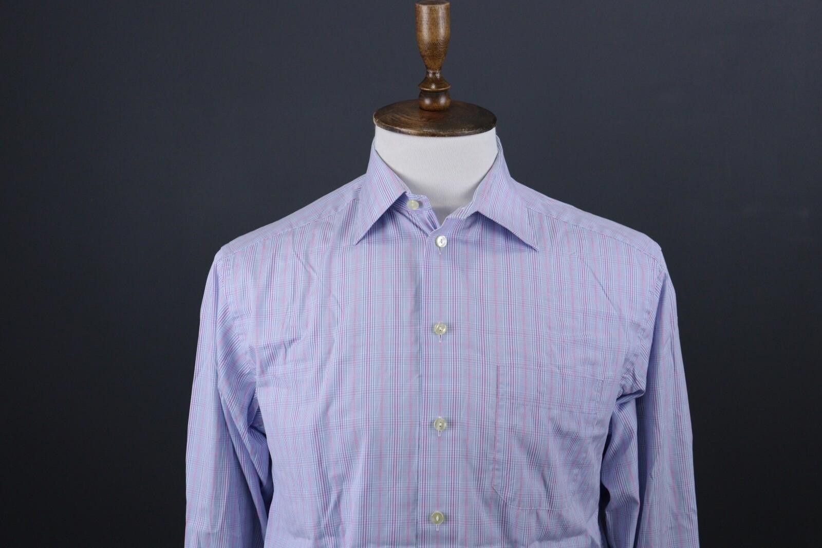 Eton Eton Classic Blue Check Button Down Shirt Size 40 / 15.5 Size US M / EU 48-50 / 2 - 2 Thumbnail