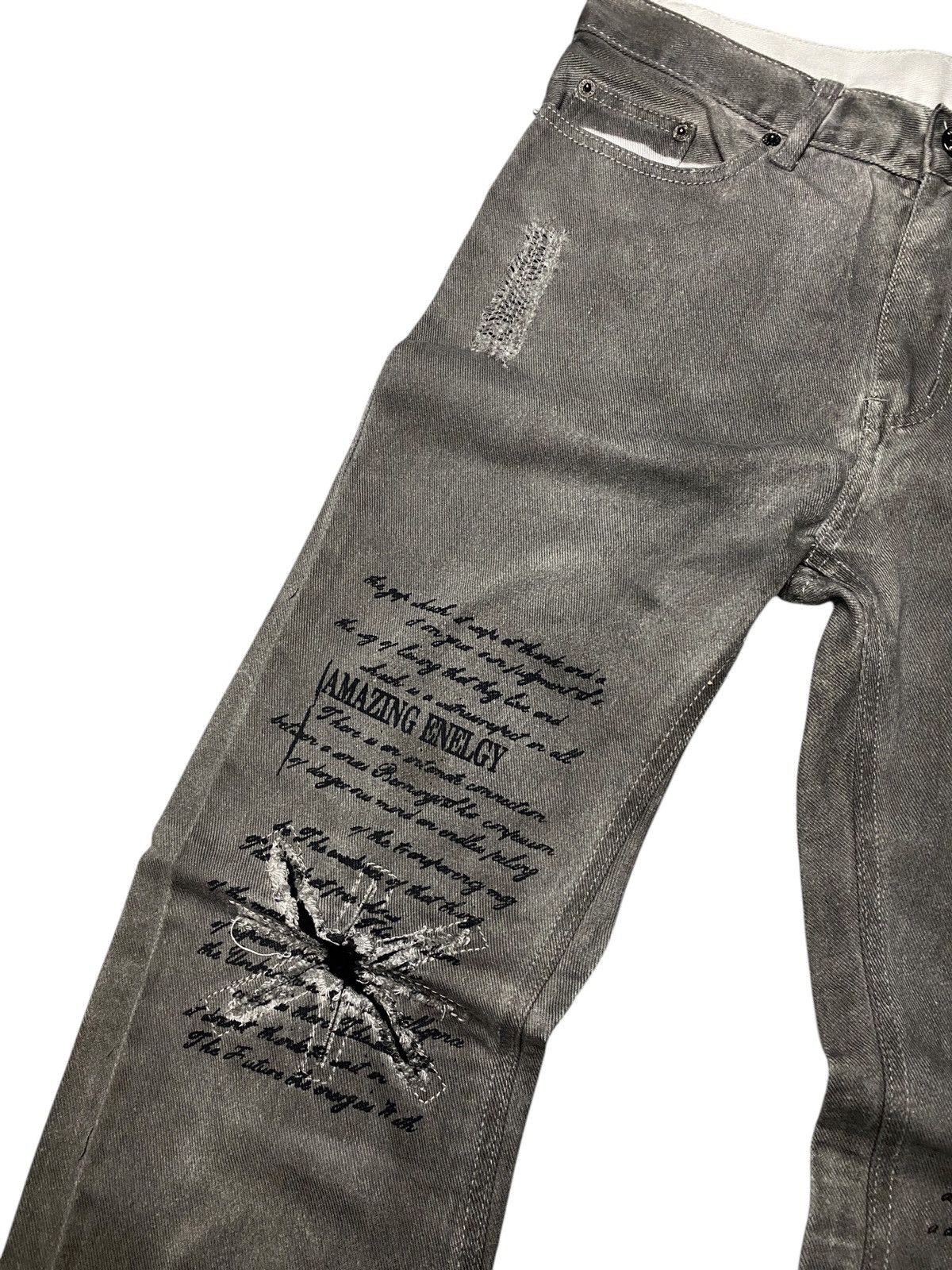 If Six Was Nine 2000's Bernings Sho Poem Britflag Seawash Jeans Size US 35 - 5 Thumbnail
