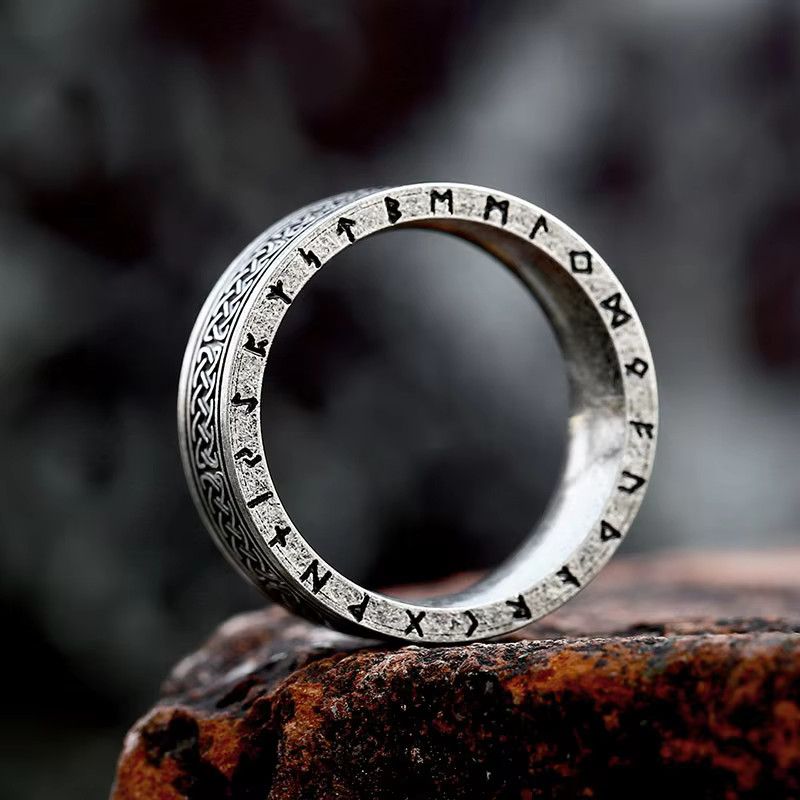 Jewelry Letter Retro Amulet Rune Jewelry Ring Size ONE SIZE - 4 Thumbnail