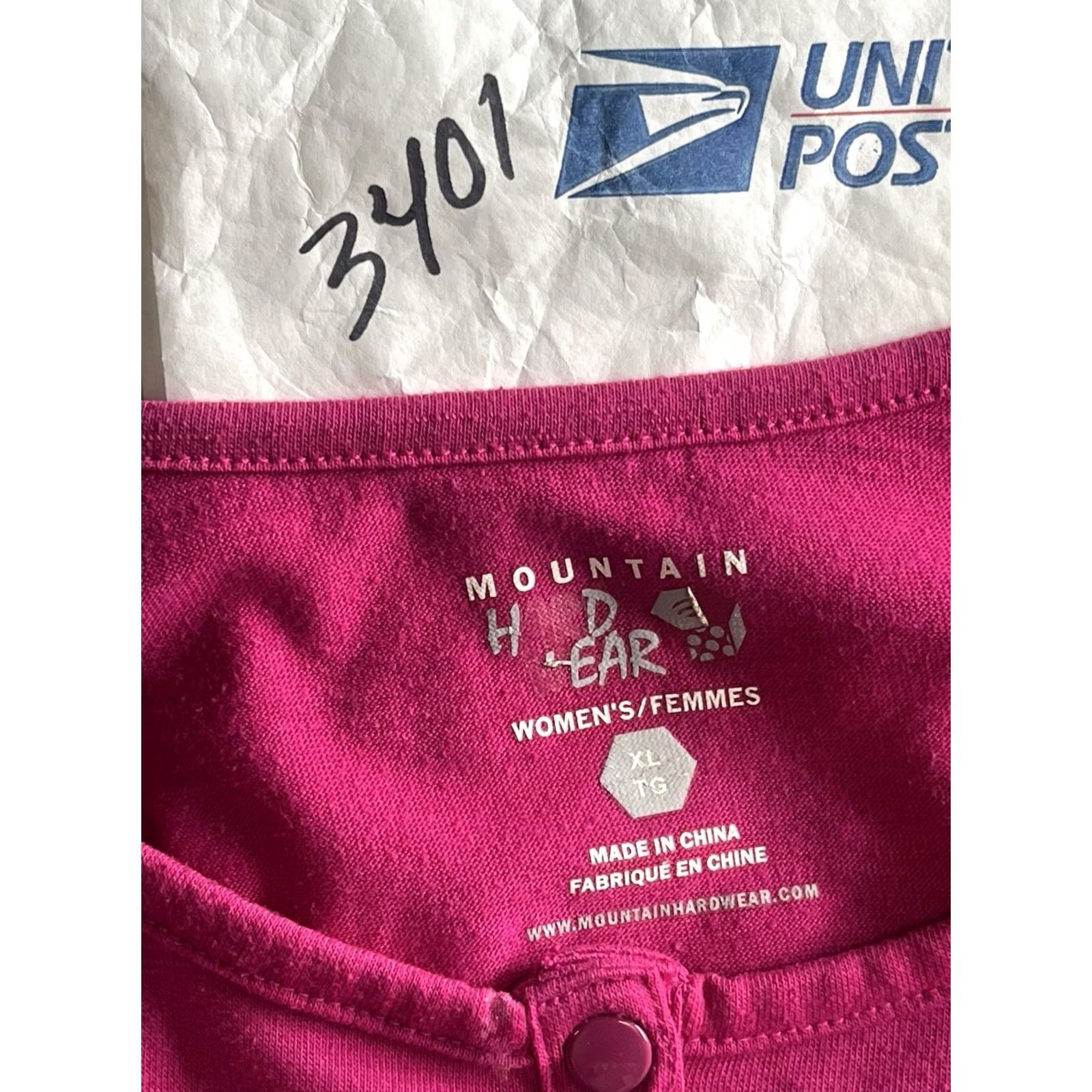 Mountain Hardwear Mountain Hardwear Pink Henley Neck Short Sleeve Top Womens XL T-Shirt Size XL / US 12-14 / IT 48-50 - 7 Thumbnail