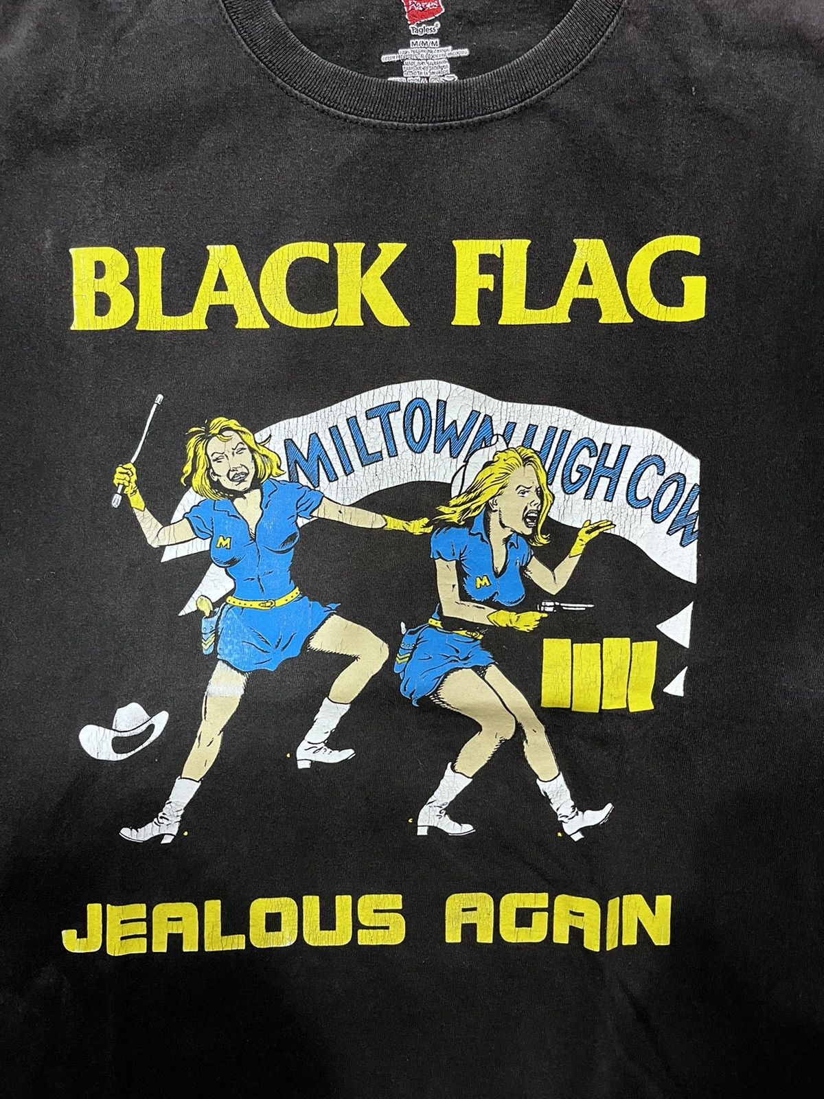 Band Tees × Hanes × Vintage Vintage EARLY 00‘S Y2k BLACK FLAG JEALOUS AGAIN shirt Size US M / EU 48-50 / 2 - 3 Thumbnail