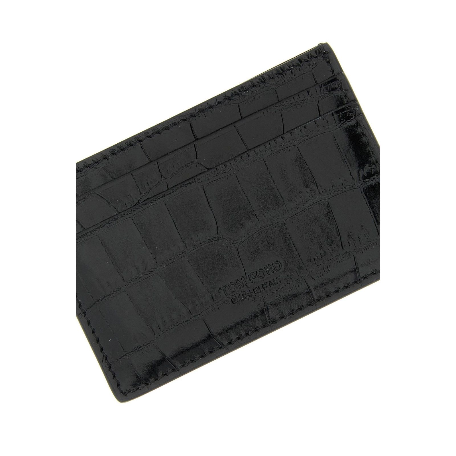 Tom Ford TOM FORD Black Embossed Leather Card Holder New & Authentic Size ONE SIZE - 3 Thumbnail
