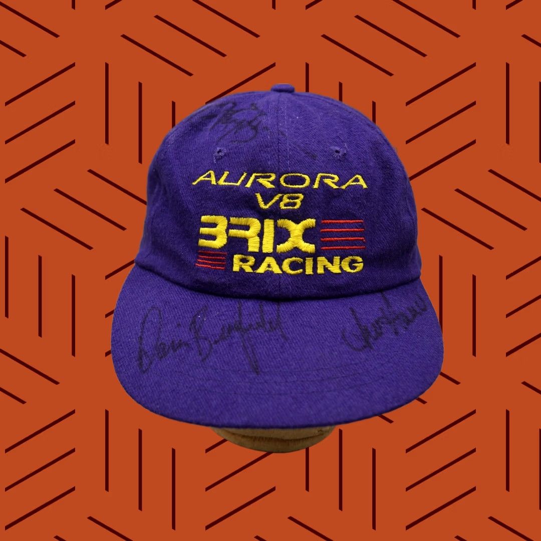 Vintage VINTAGE KC Caps Aurora V8 Hat Purple Signed Darrin Brassfield Autographed 90s Mens Size ONE SIZE - 1 Thumbnail