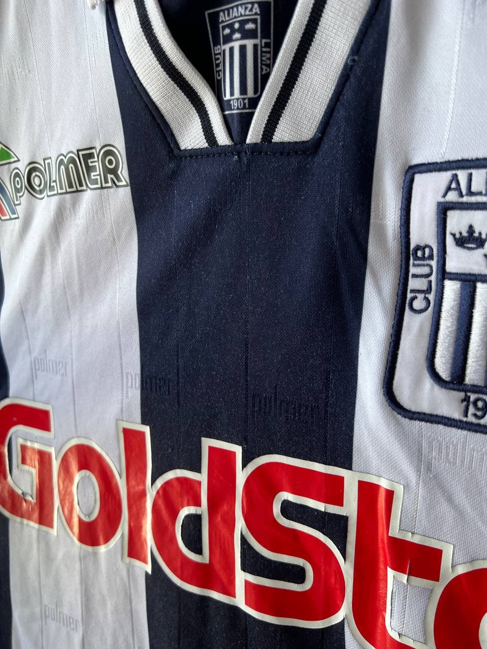 Vintage 1995 ALIANZA LIMA #10 MATCH WORN POLMER SOCCER JERSEY SHIRT Size US L / EU 52-54 / 3 - 10 Thumbnail