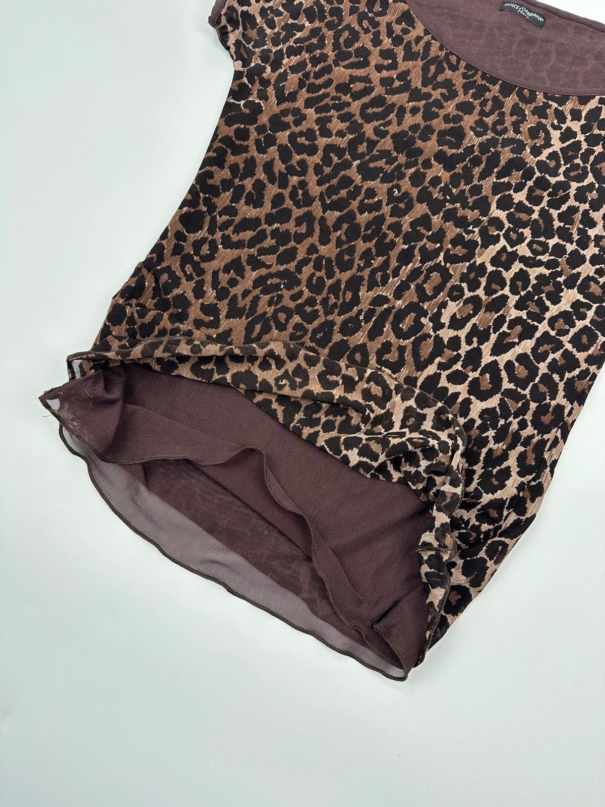 Dolce & Gabbana Dolce & Gabbana 00s Double Layer Fitted Leopard Print Tee Size S / US 4 / IT 40 - 3 Thumbnail