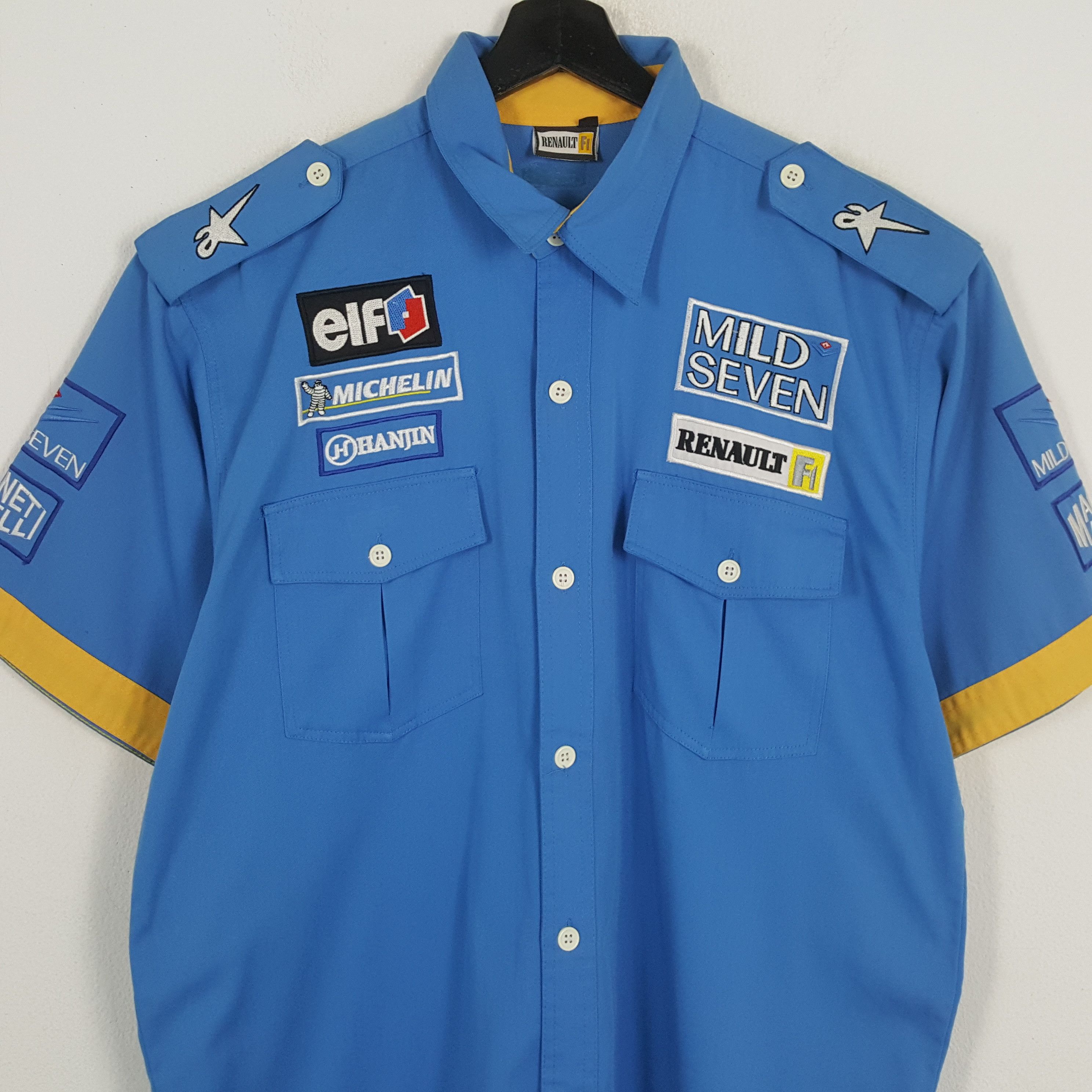 Vintage RENAULT F1 MAGNETI MARELLI Racing Style Shirt Size US XL / EU 56 / 4 - 4 Thumbnail