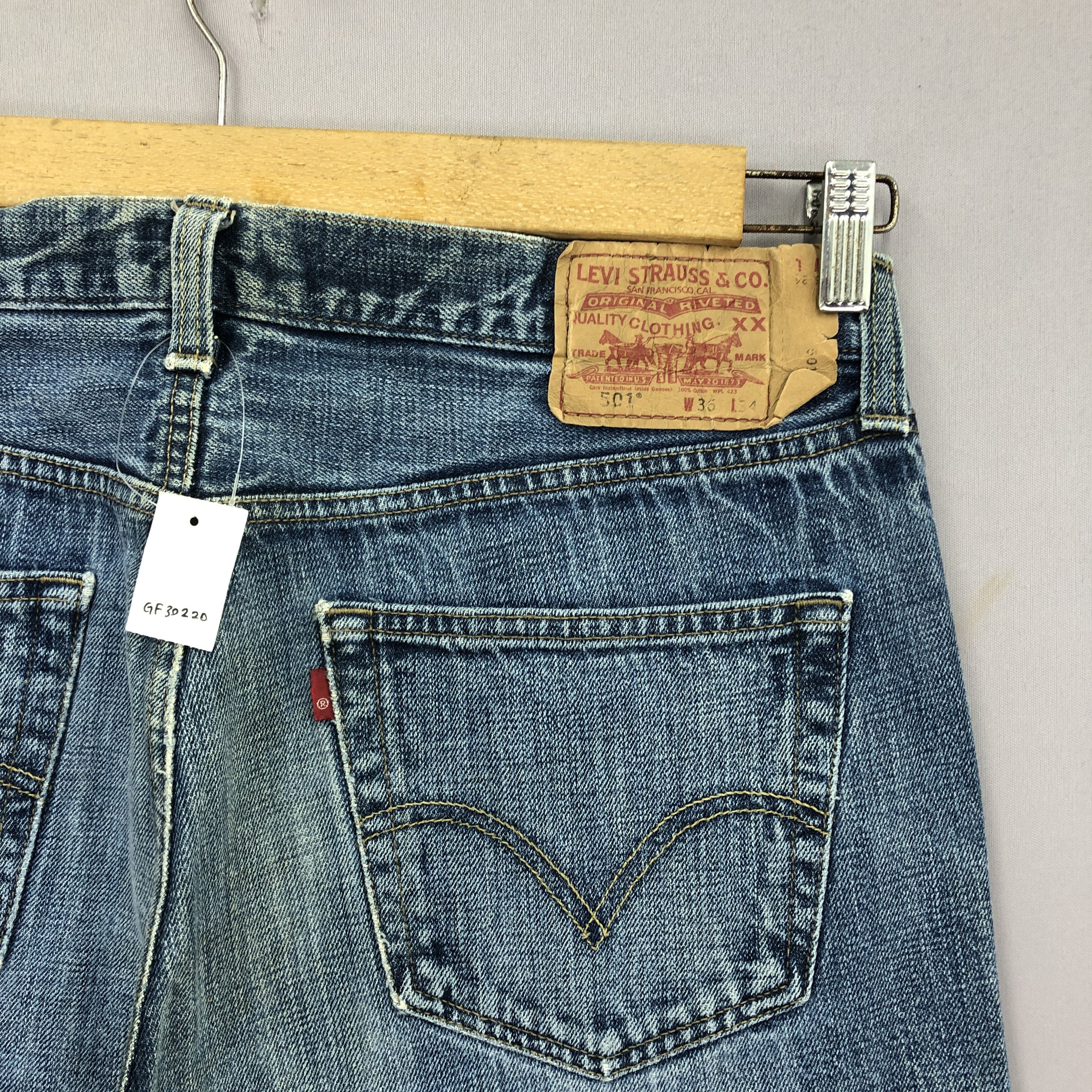 Levi's Vintage Y2K Levis 501 Jeans Levi's Light Wash Faded Denim Size US 34 / EU 50 - 5 Thumbnail