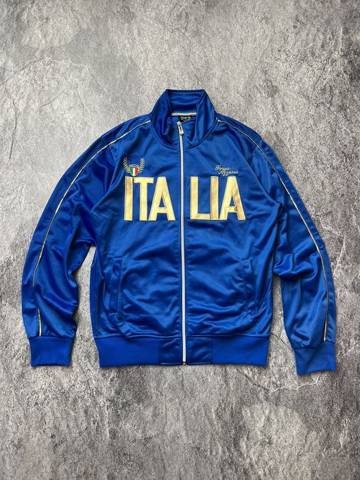 Soccer Jersey Y2K Italia Soccer Azurri Striped Olympic Track Zip Jacket ...