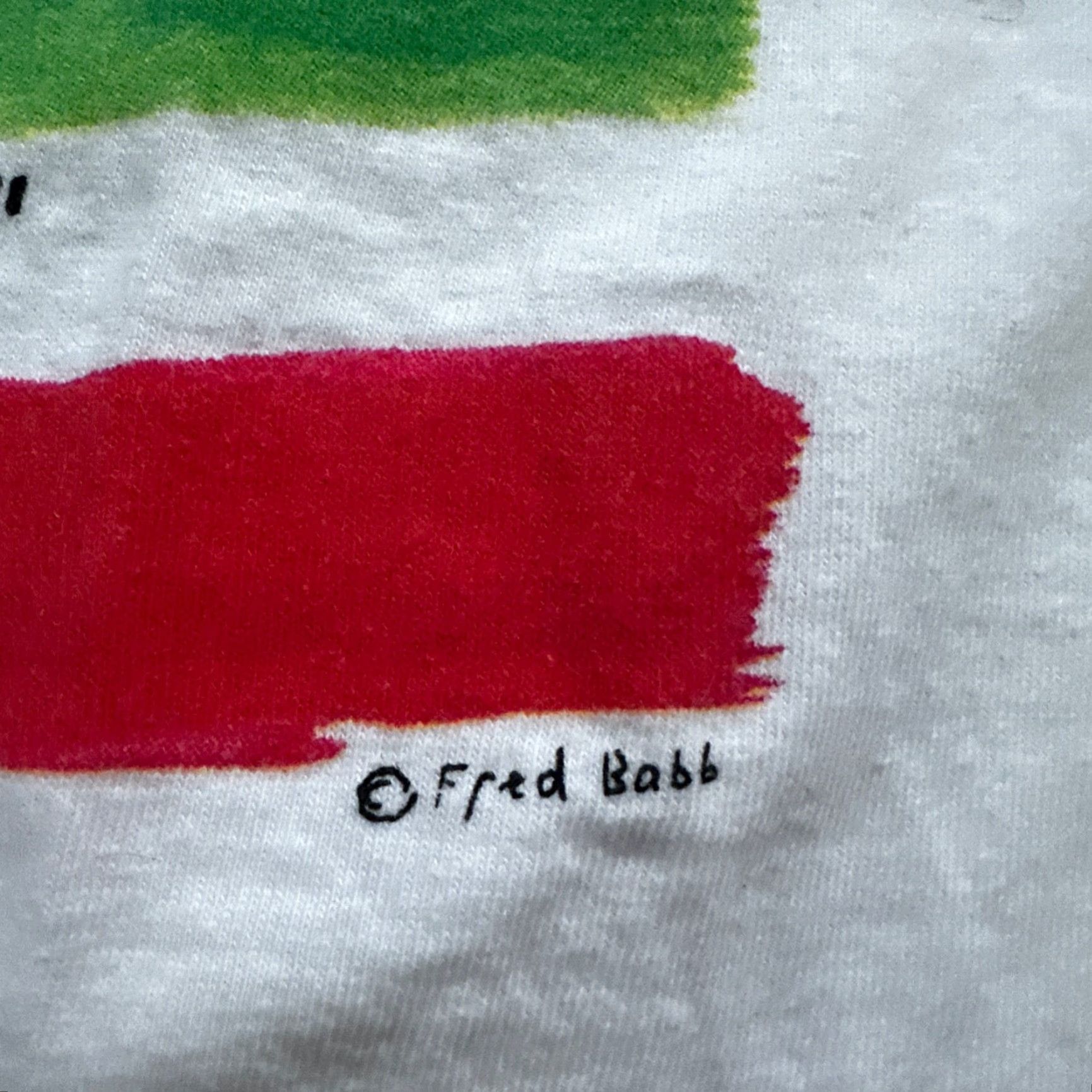 FRED VINTAGE Fred Babb Art In America T-Shirt 80s 90s Abstract Graphic XL White Mens Size US XL / EU 56 / 4 - 3 Thumbnail