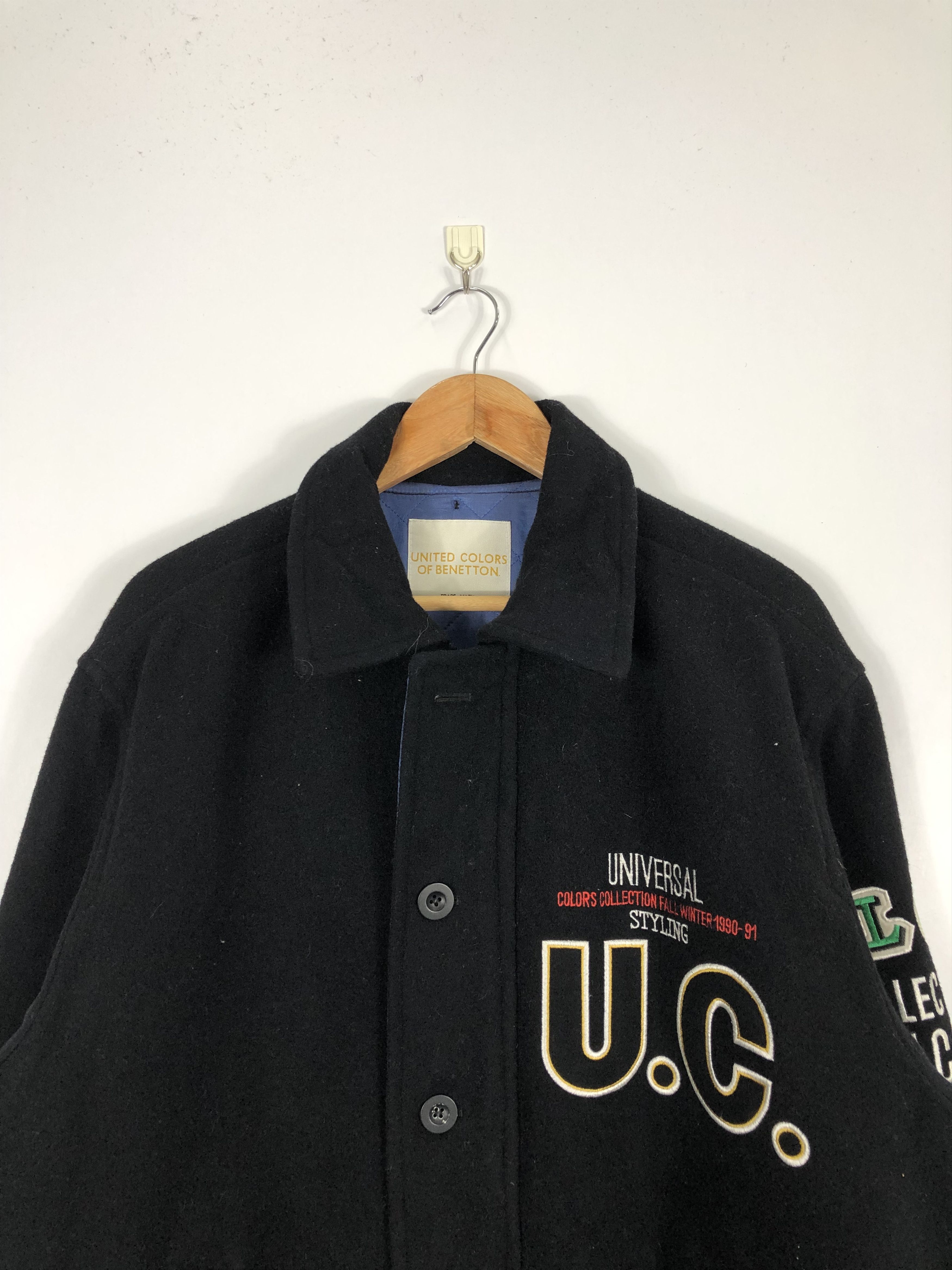 United Colors Of Benetton 90s United Colors Of Benetton Wool Jacket Embroidered J0462 Size US L / EU 52-54 / 3 - 2 Thumbnail
